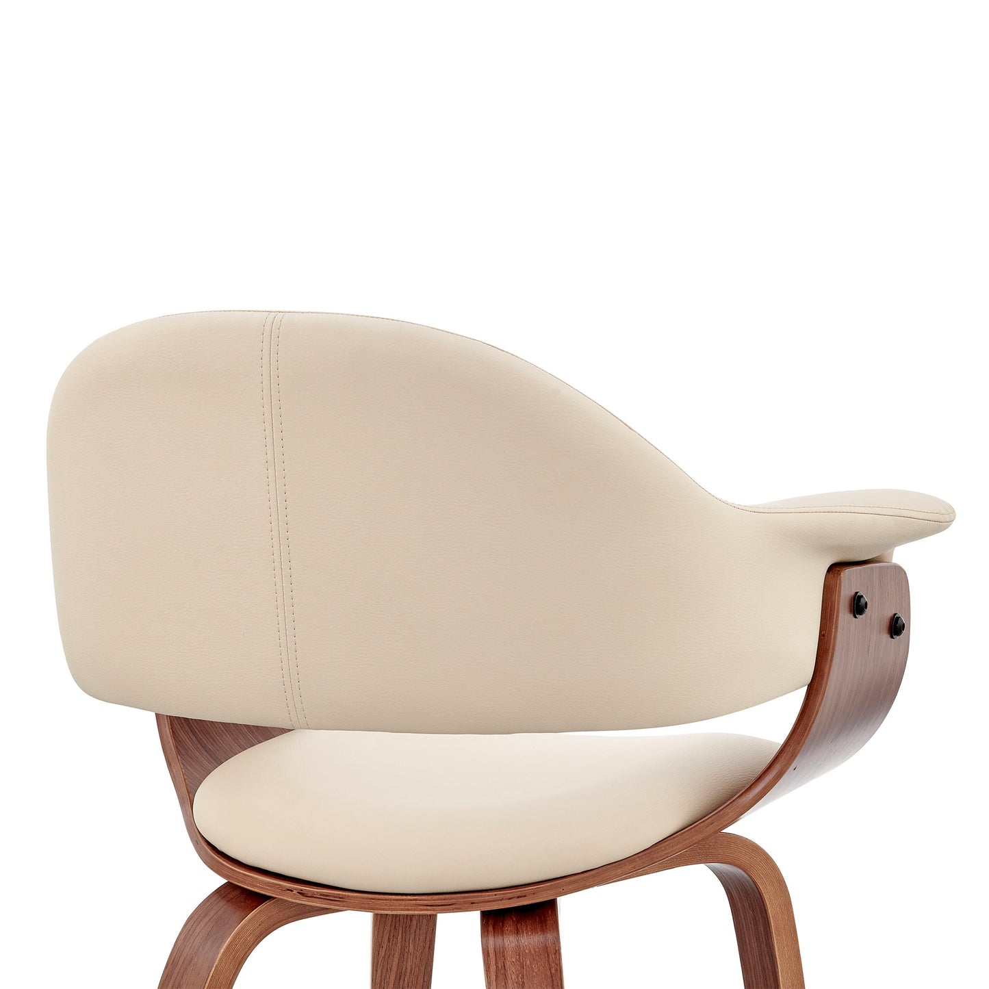 Adalyn Cream Faux Leather and Walnut Wood Dining Room Accent Chair