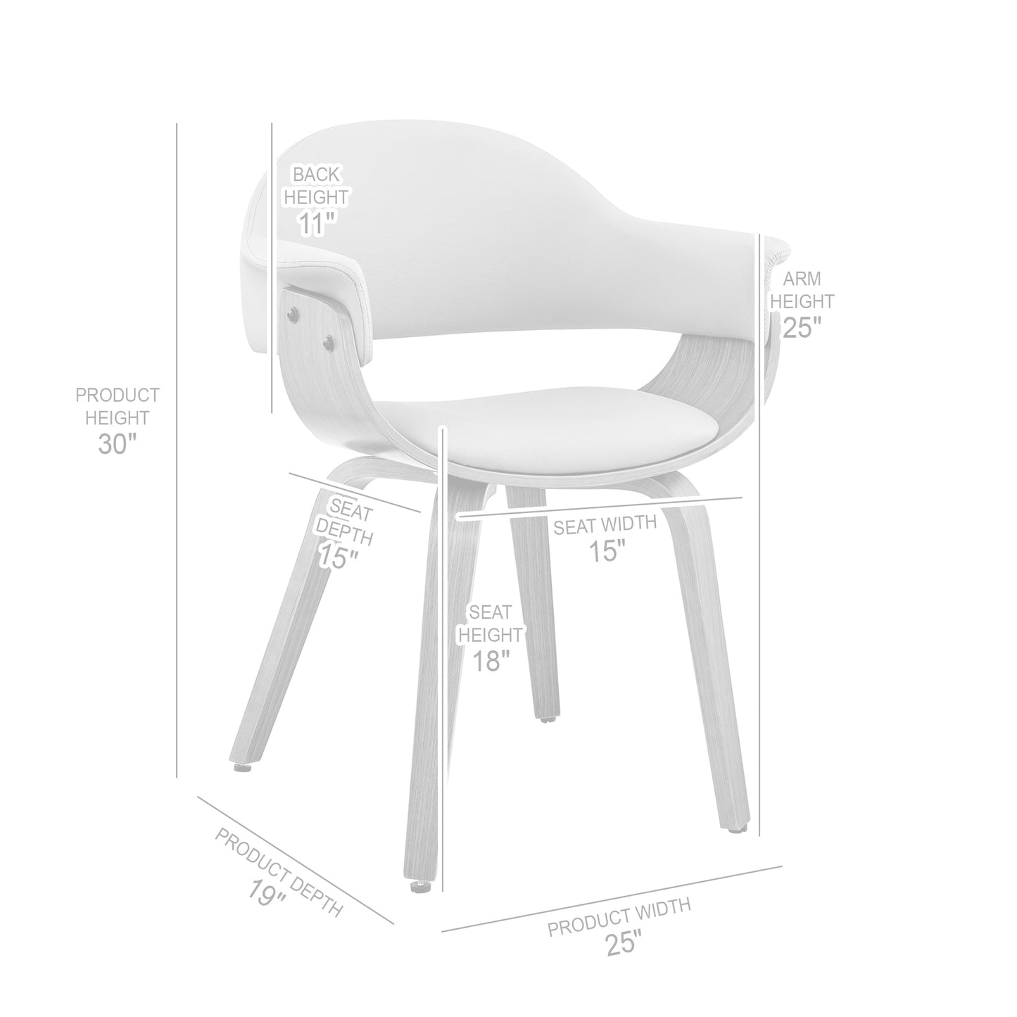 Adalyn Gray Faux Leather and Walnut Wood Dining Room Accent Chair