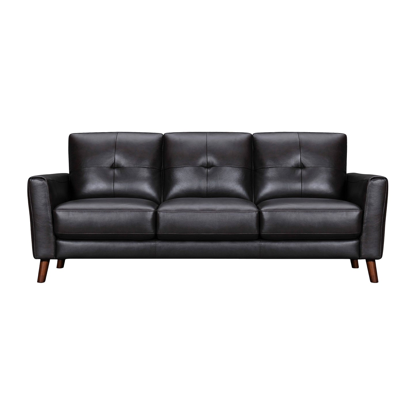 Almafi 82" Brown Leather Sofa
