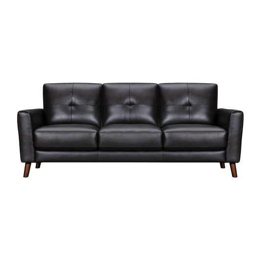 Almafi 82" Brown Leather Sofa