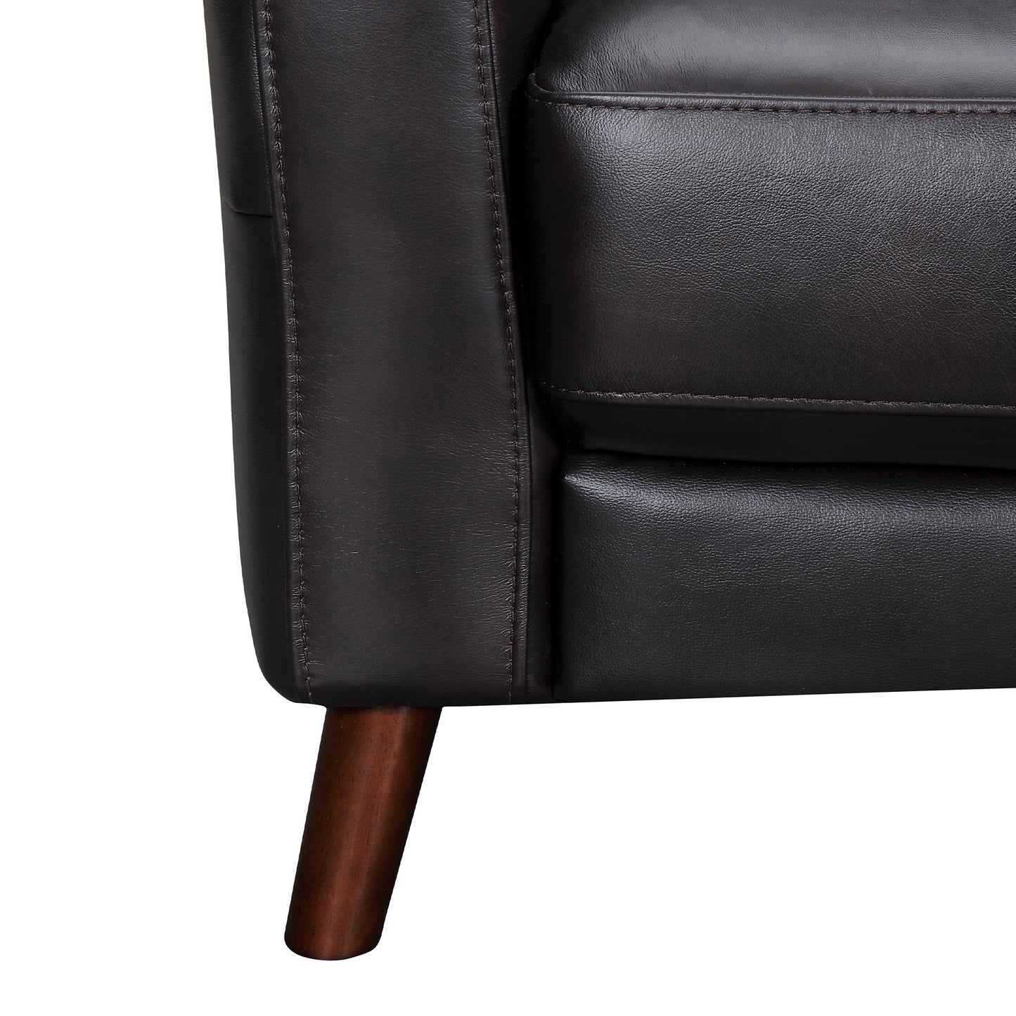 Almafi 82" Brown Leather Sofa
