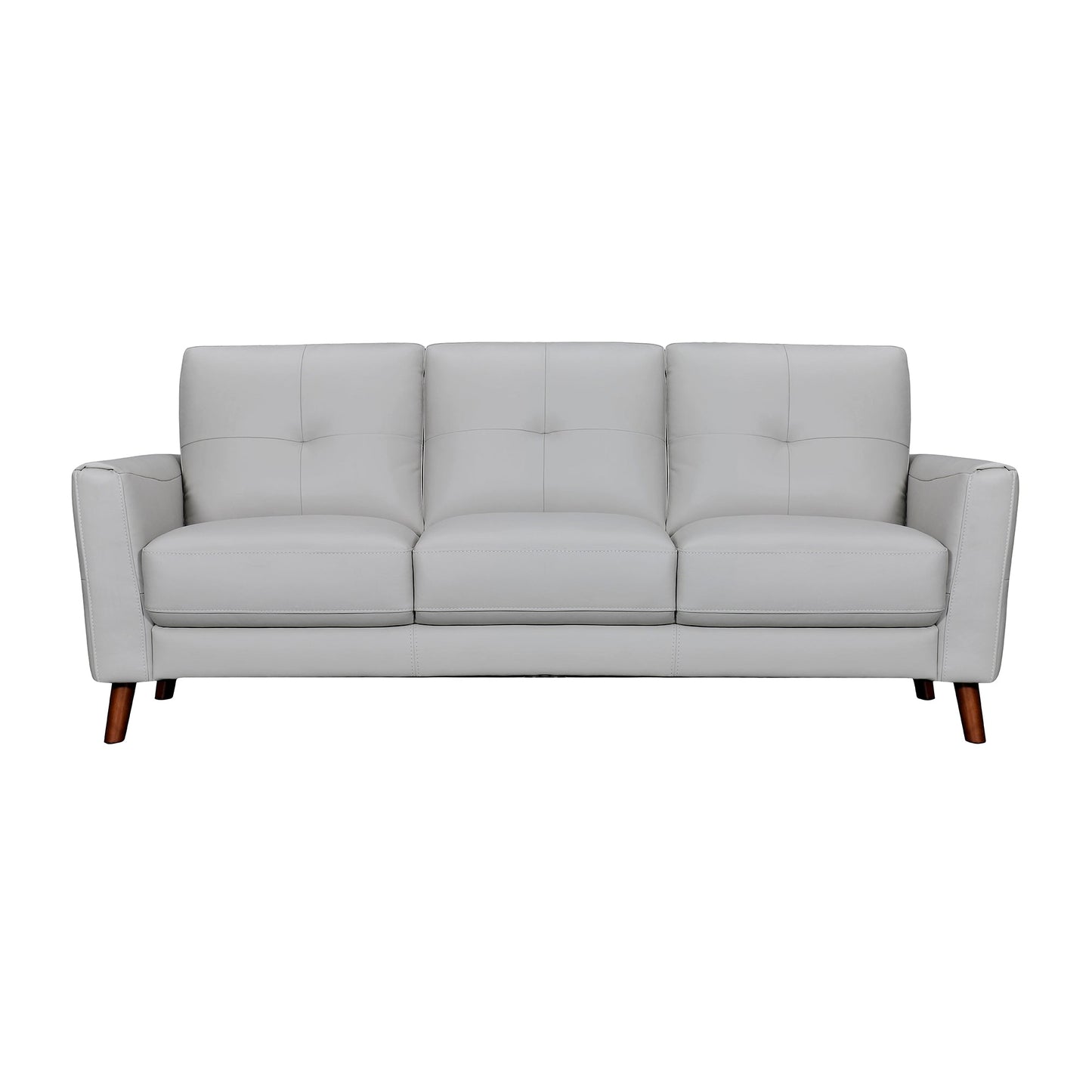 Almafi 82" Dove Gray Leather Sofa