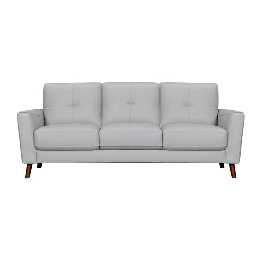 Almafi 82" Dove Gray Leather Sofa