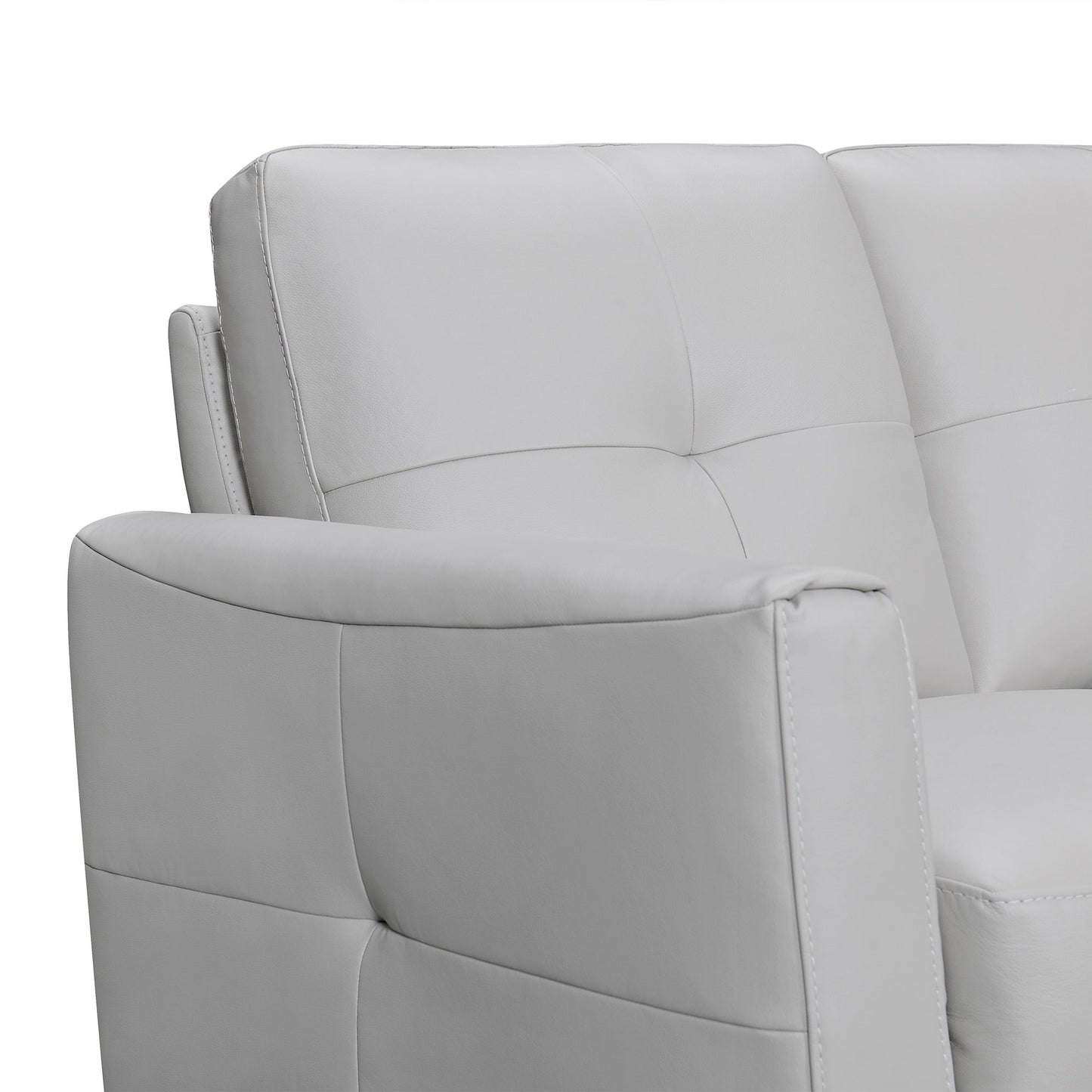 Almafi 82" Dove Gray Leather Sofa