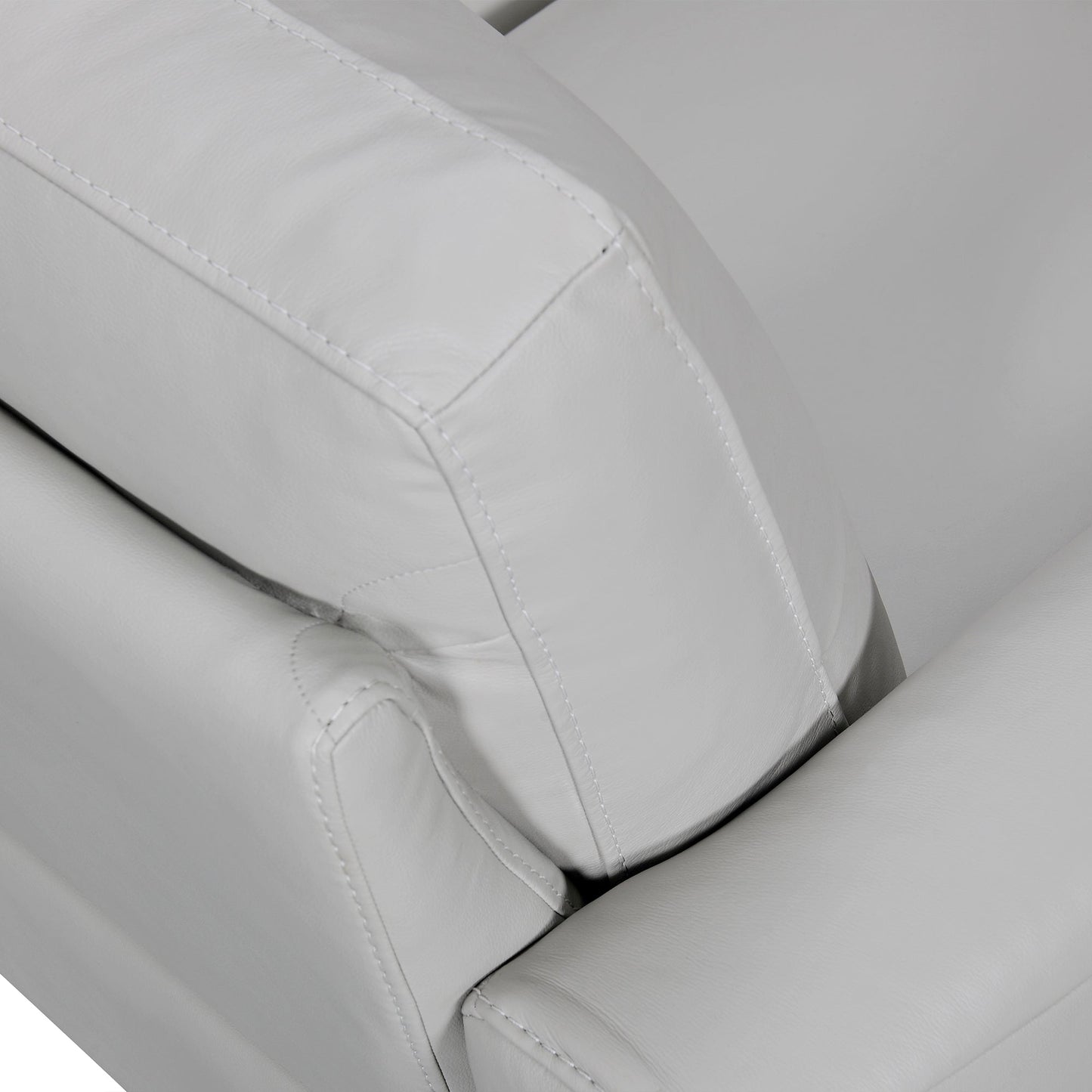 Almafi 82" Dove Gray Leather Sofa