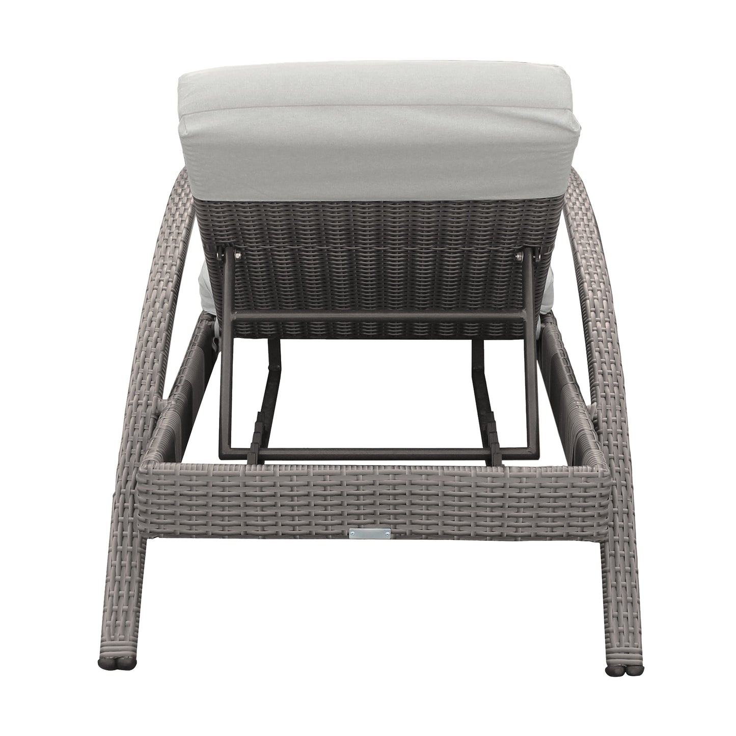 Aloha Adjustable Patio Outdoor Chaise Lounge Chair in Gray Wicker and Cushions