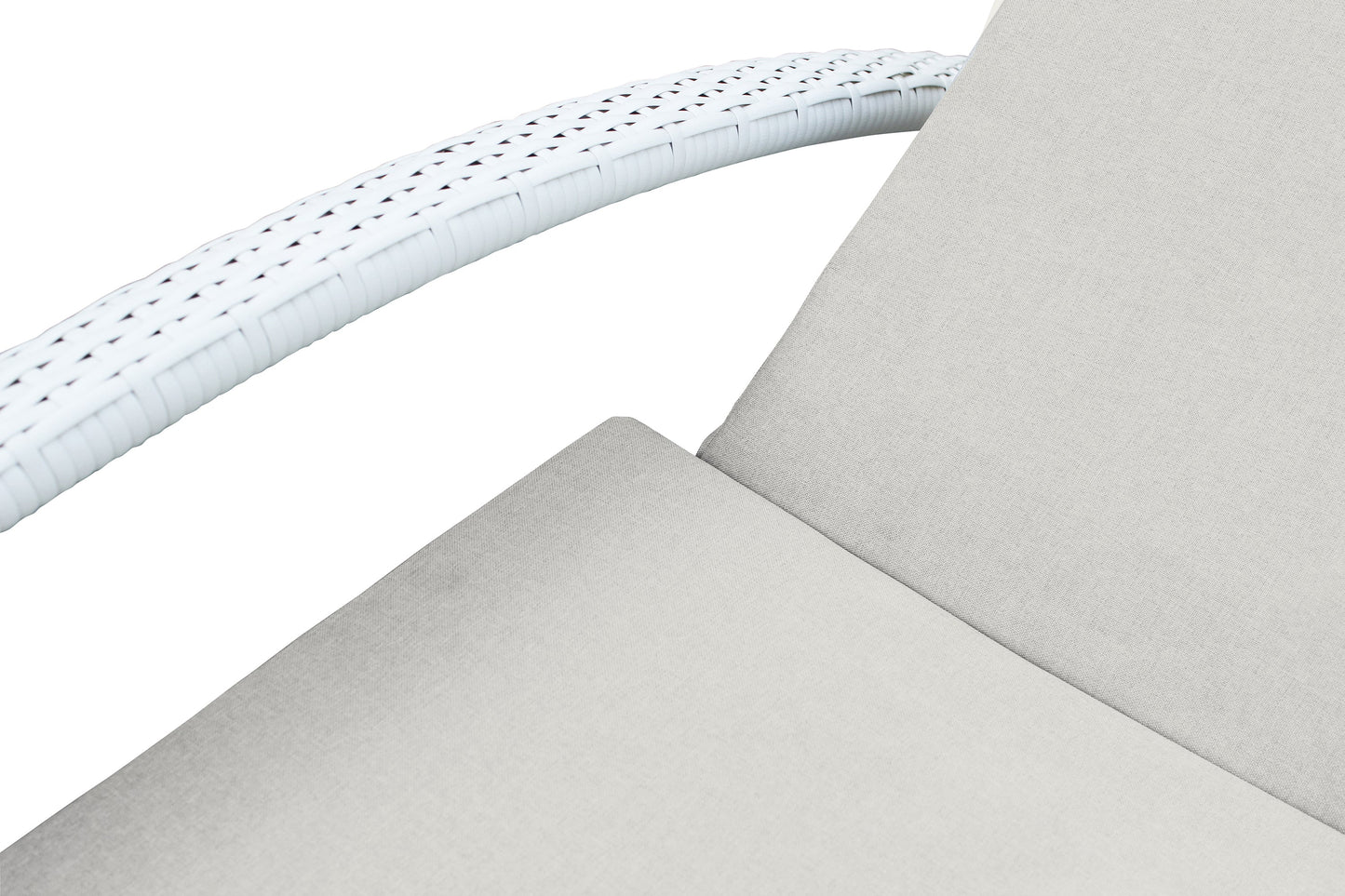 Aloha Adjustable Patio Outdoor Chaise Lounge Chair in White Wicker and Gray Cushions