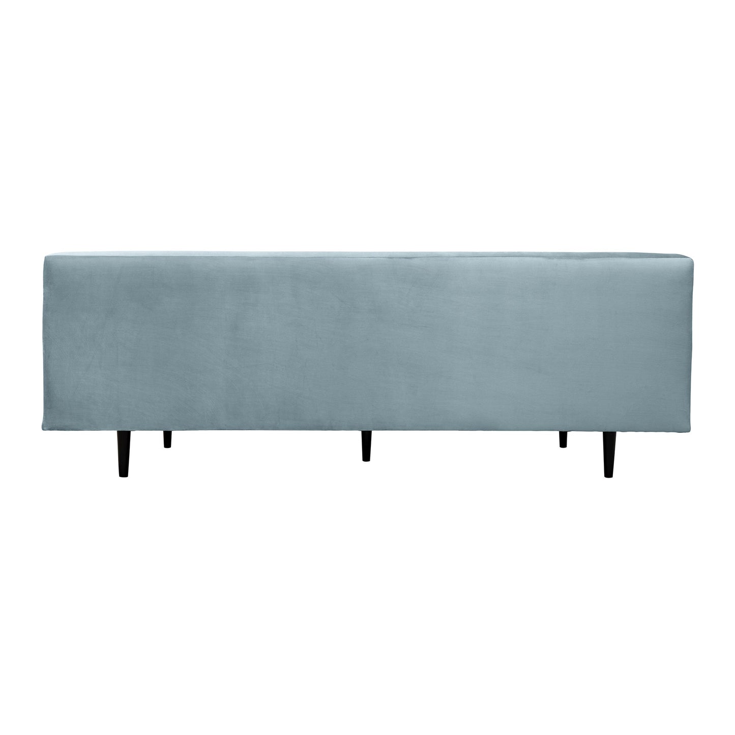 Annabelle 80" Bluestone Velvet Sofa with Black Wood Legs