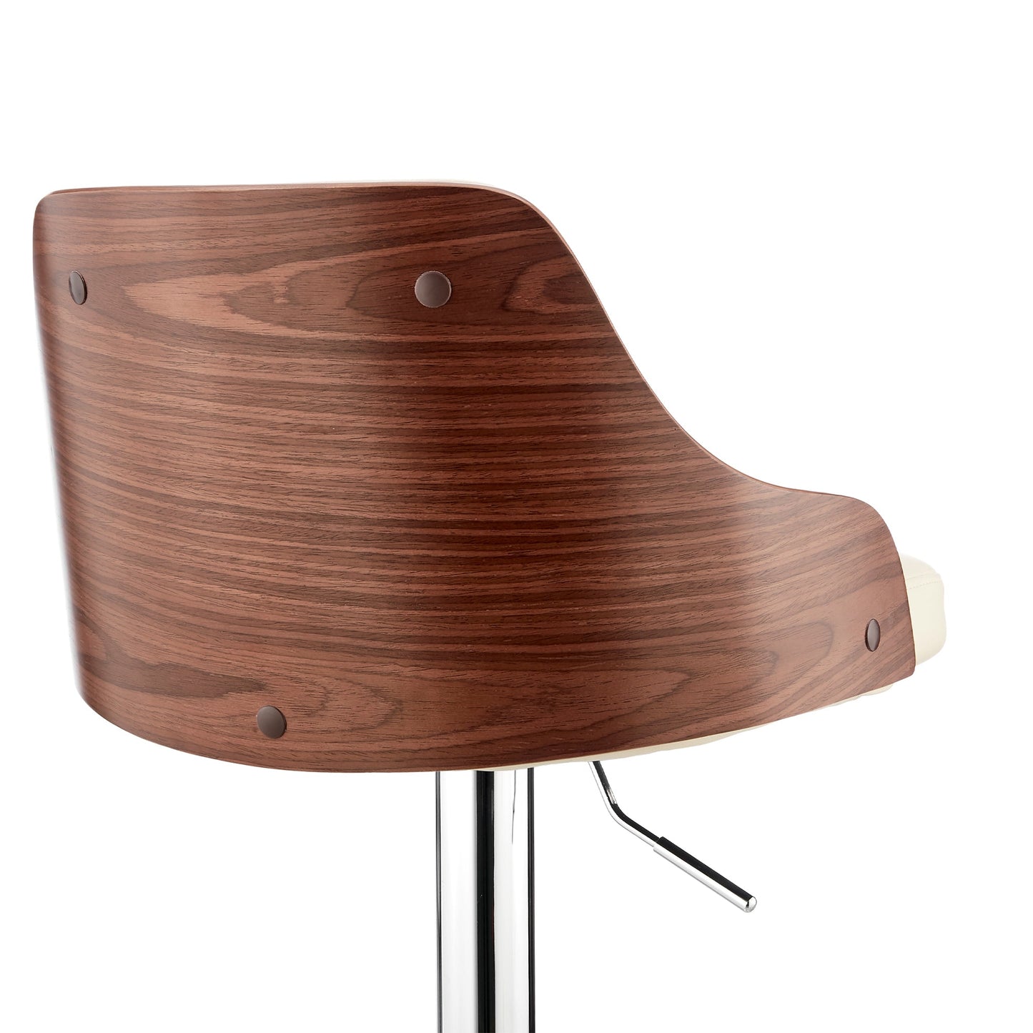 Asher Adjustable Faux Leather and Chrome Finish Bar Stool