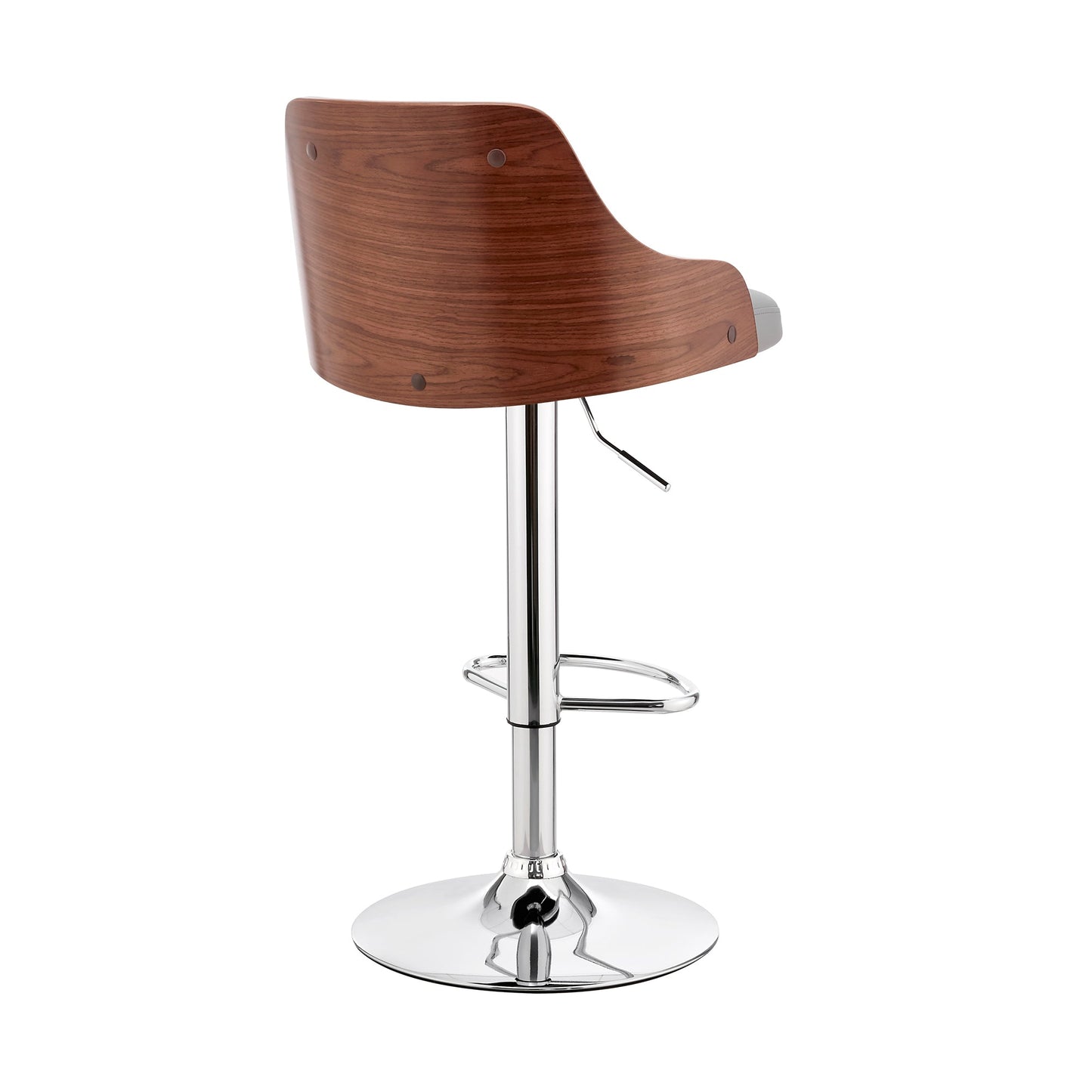 Asher Adjustable Faux Leather and Chrome Finish Bar Stool