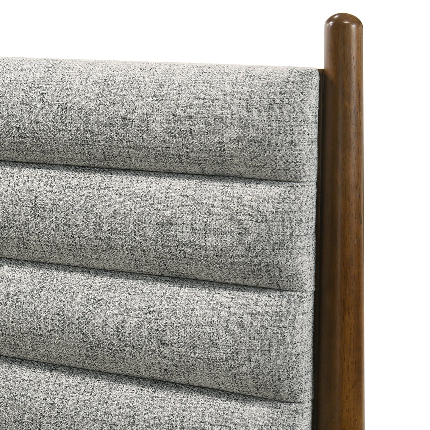 Artemio Platform Wood Bed Frame in Black and Walnut Finish - King and Queen Sizes