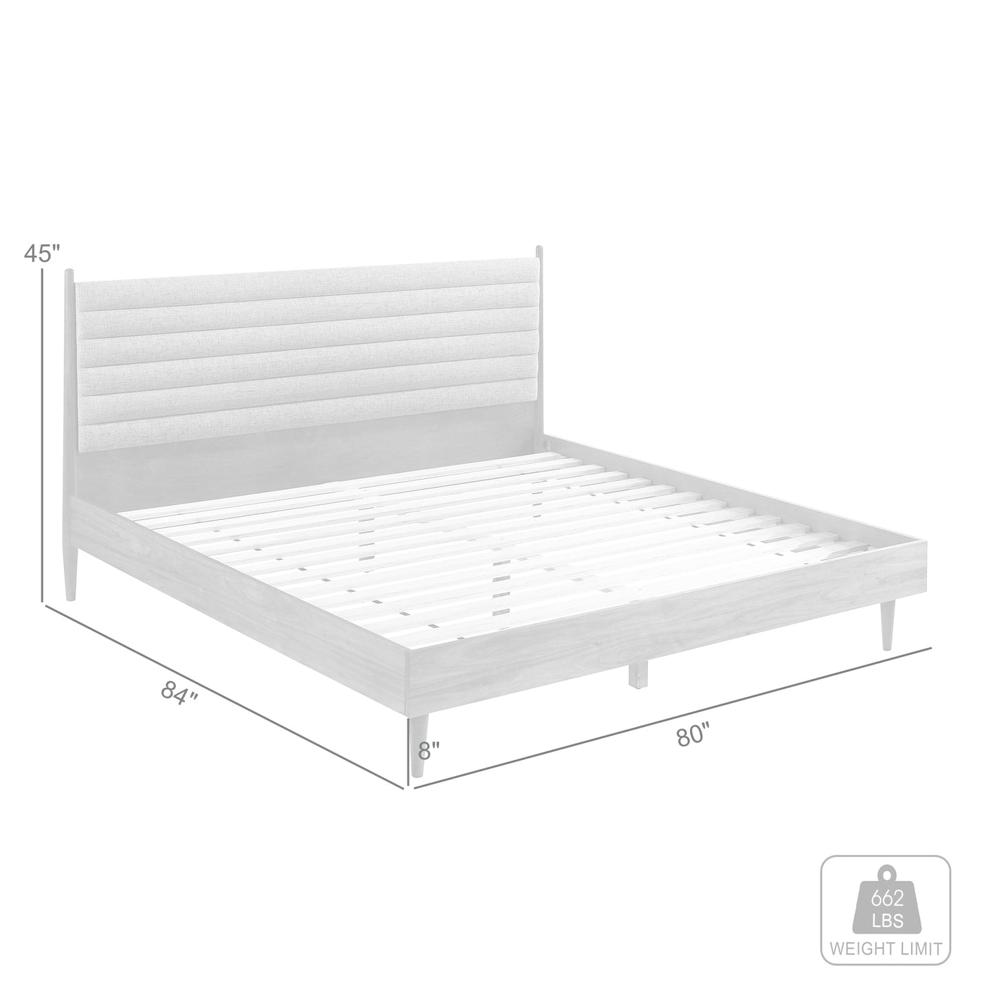 Artemio Platform Wood Bed Frame in Black and Walnut Finish - King and Queen Sizes