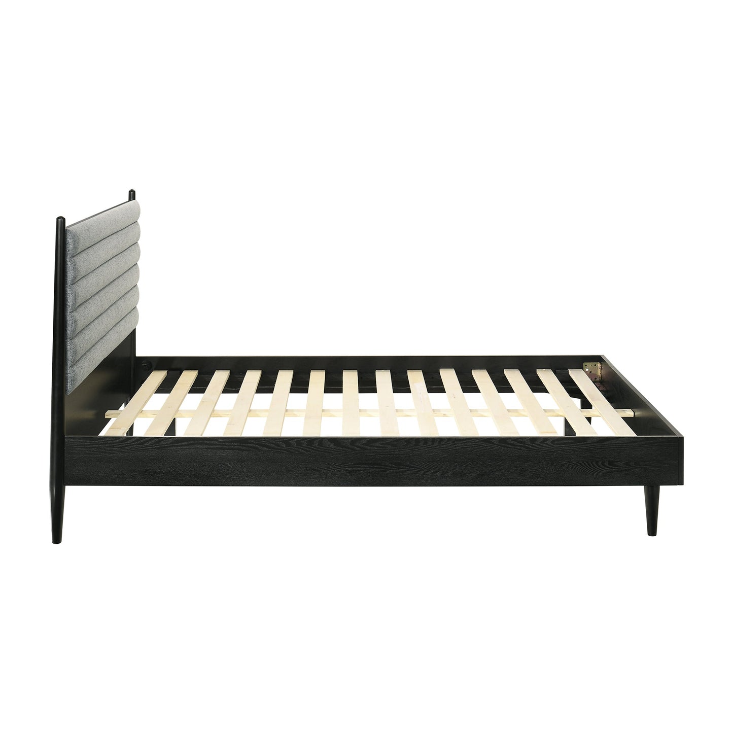 Artemio Platform Wood Bed Frame in Black and Walnut Finish - King and Queen Sizes