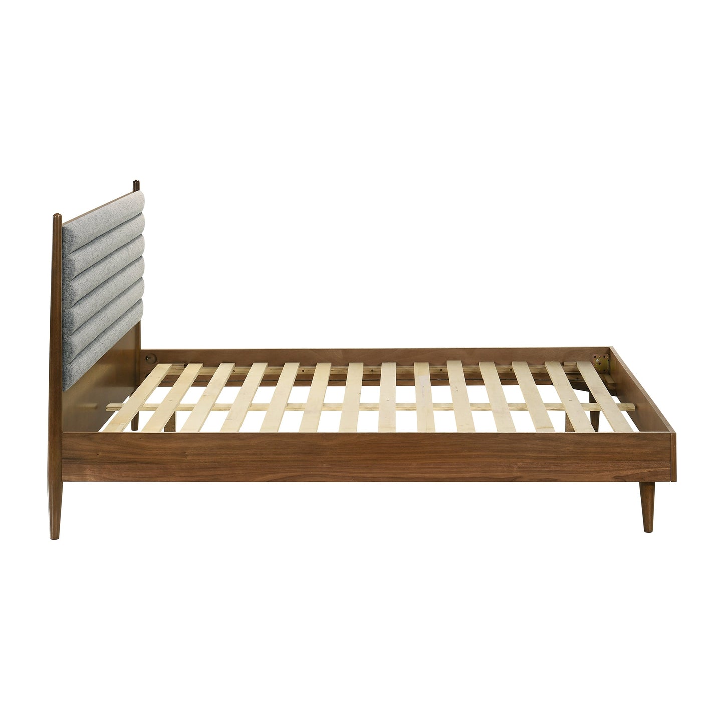 Artemio Platform Wood Bed Frame in Black and Walnut Finish - King and Queen Sizes