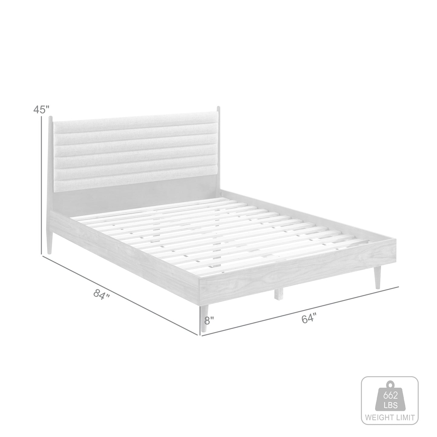 Artemio Platform Wood Bed Frame in Black and Walnut Finish - King and Queen Sizes