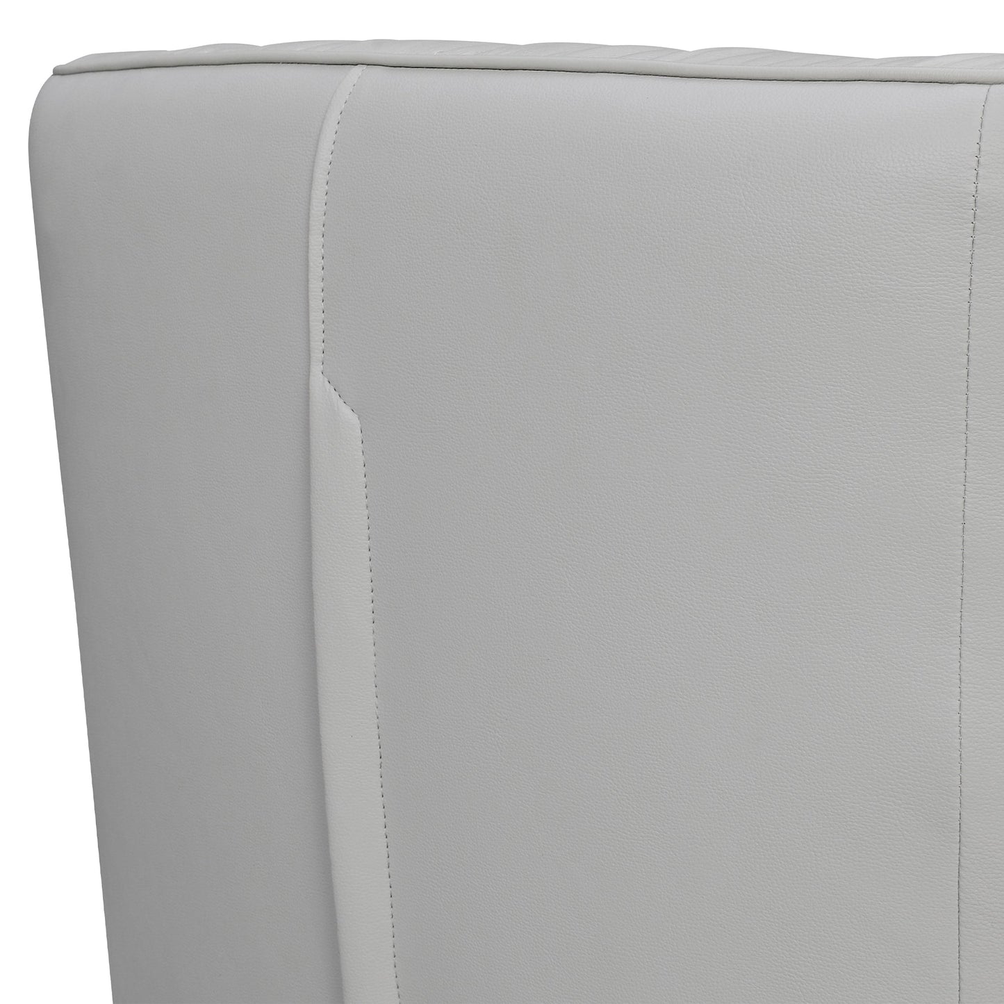 Aries Dove Gray Genuine Leather Swivel Barrel Chair