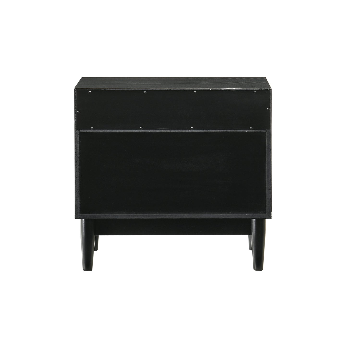 Artemio 2 Drawer Wood Nightstand with Shelf in Black Finish
