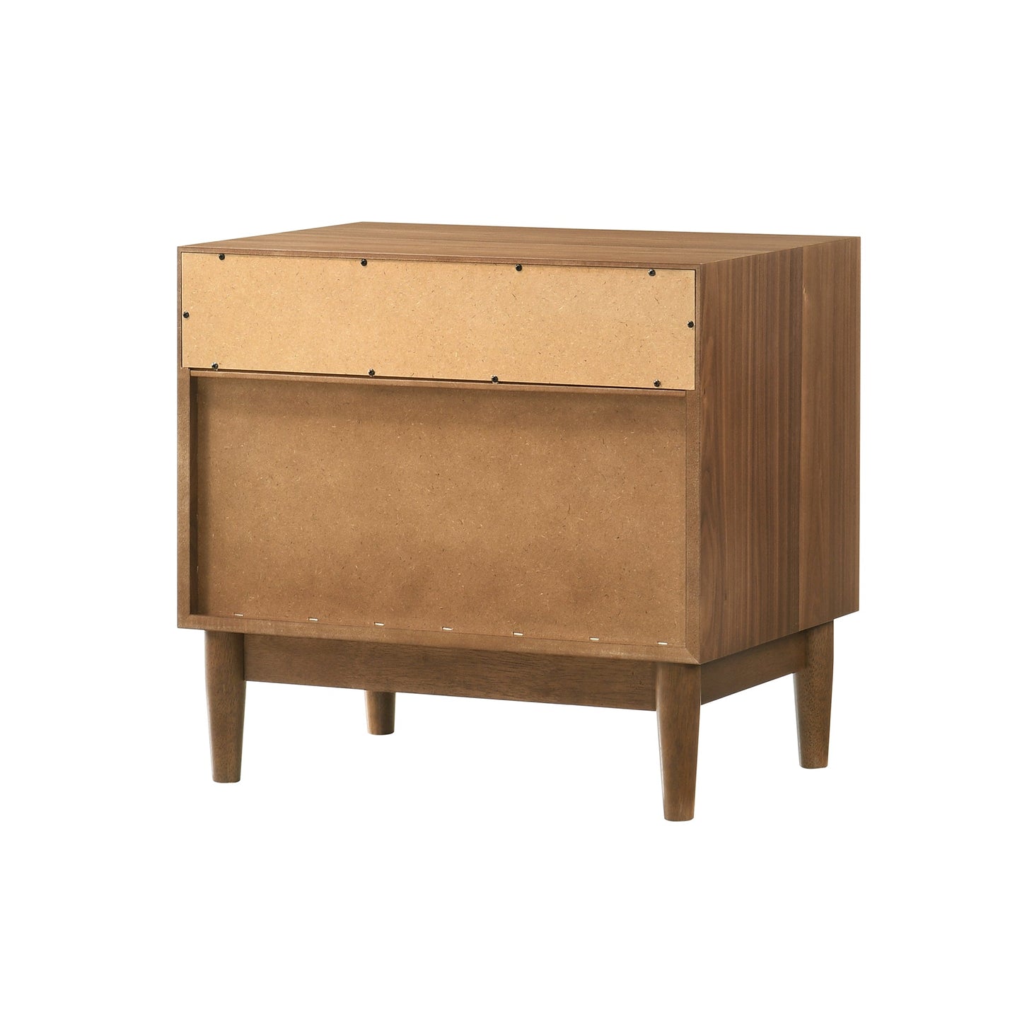 Artemio 2 Drawer Wood Nightstand with Shelf in Walnut Finish