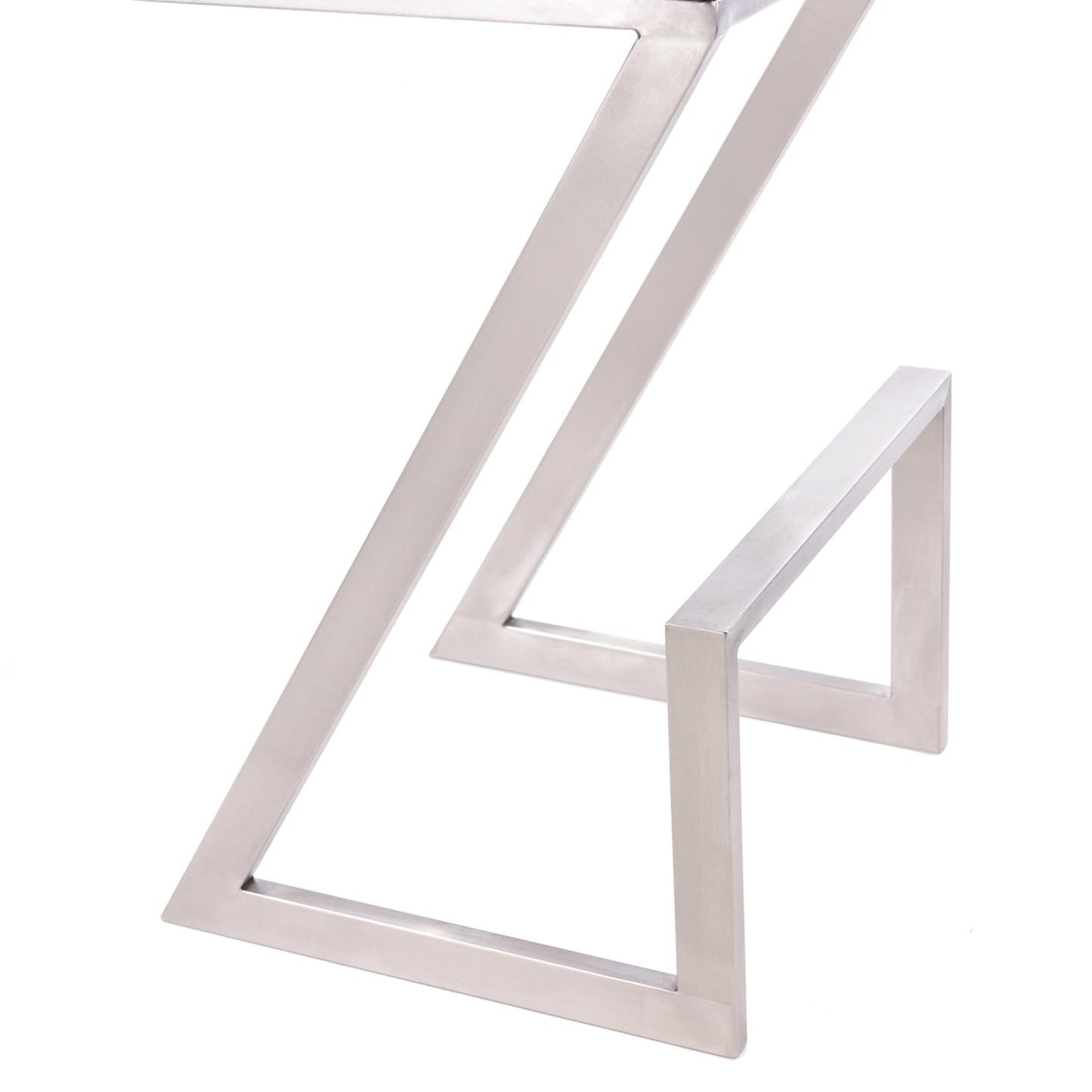 Atlantis 26" Counter Height Backless Faux Leather and Brushed Stainless Steel Bar Stool