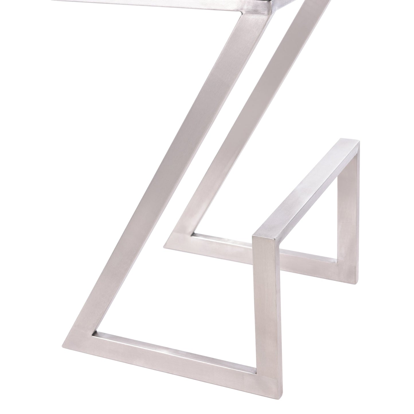 Atlantis 26" Counter Height Backless Faux Leather and Brushed Stainless Steel Bar Stool