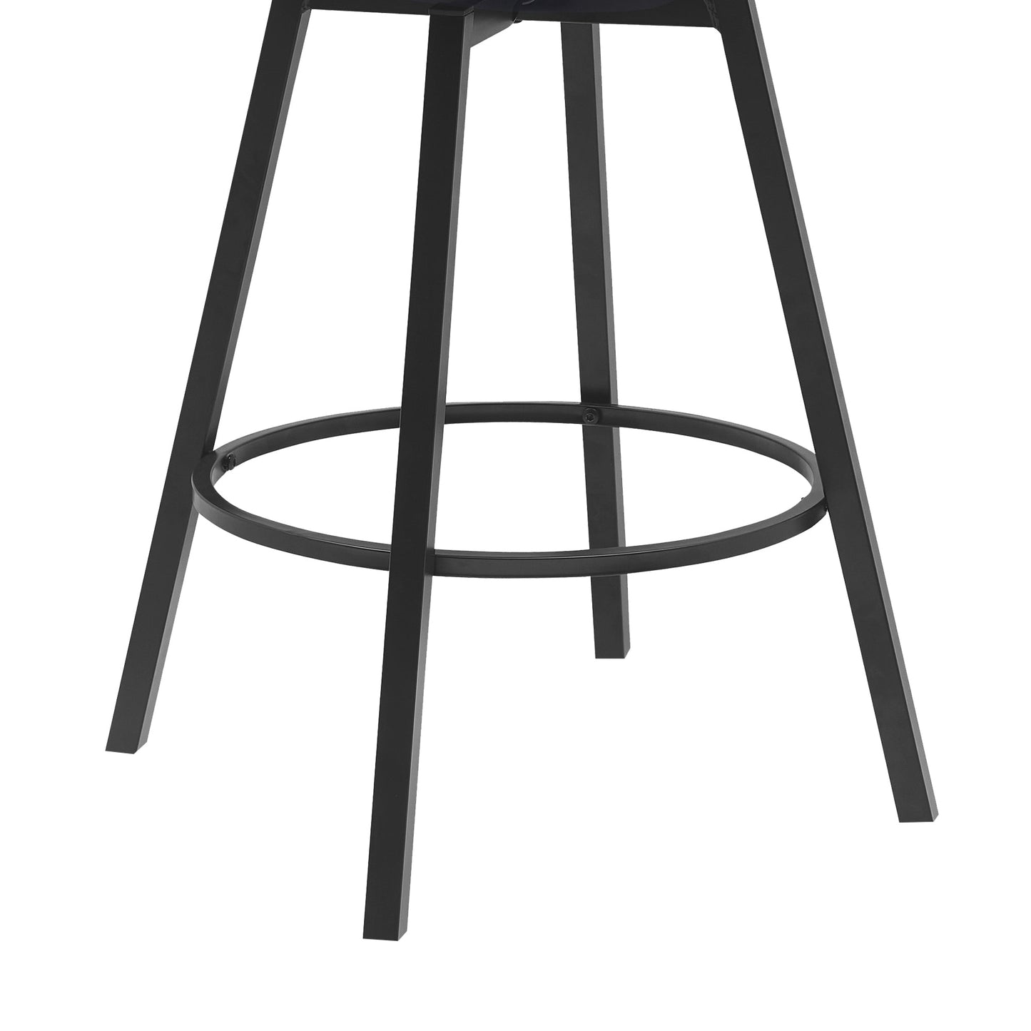 Athena Swivel Wood Counter and Bar Stool with Black Metal Base