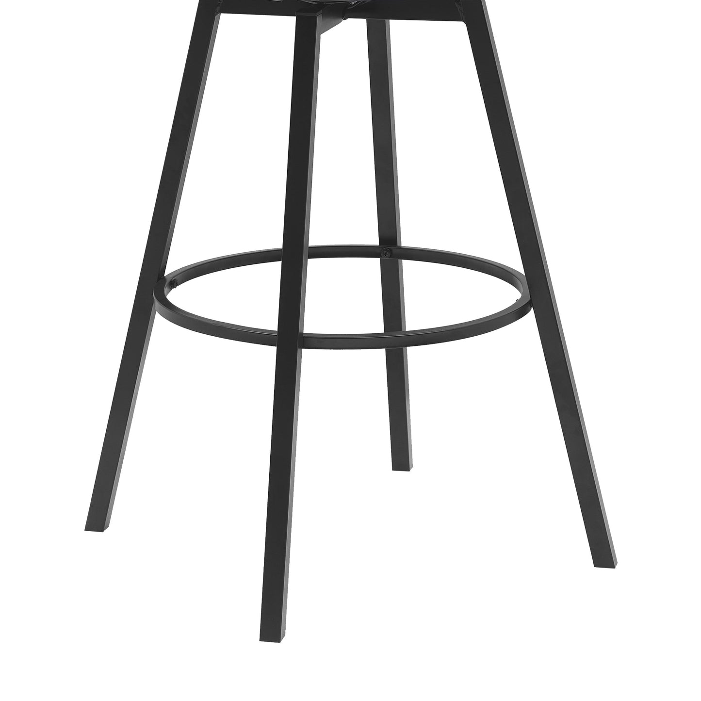 Athena Swivel Wood Counter and Bar Stool with Black Metal Base