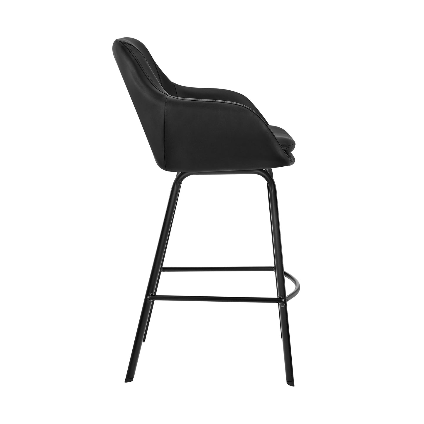 Aura Faux Leather and Metal Swivel Counter and Bar Stool