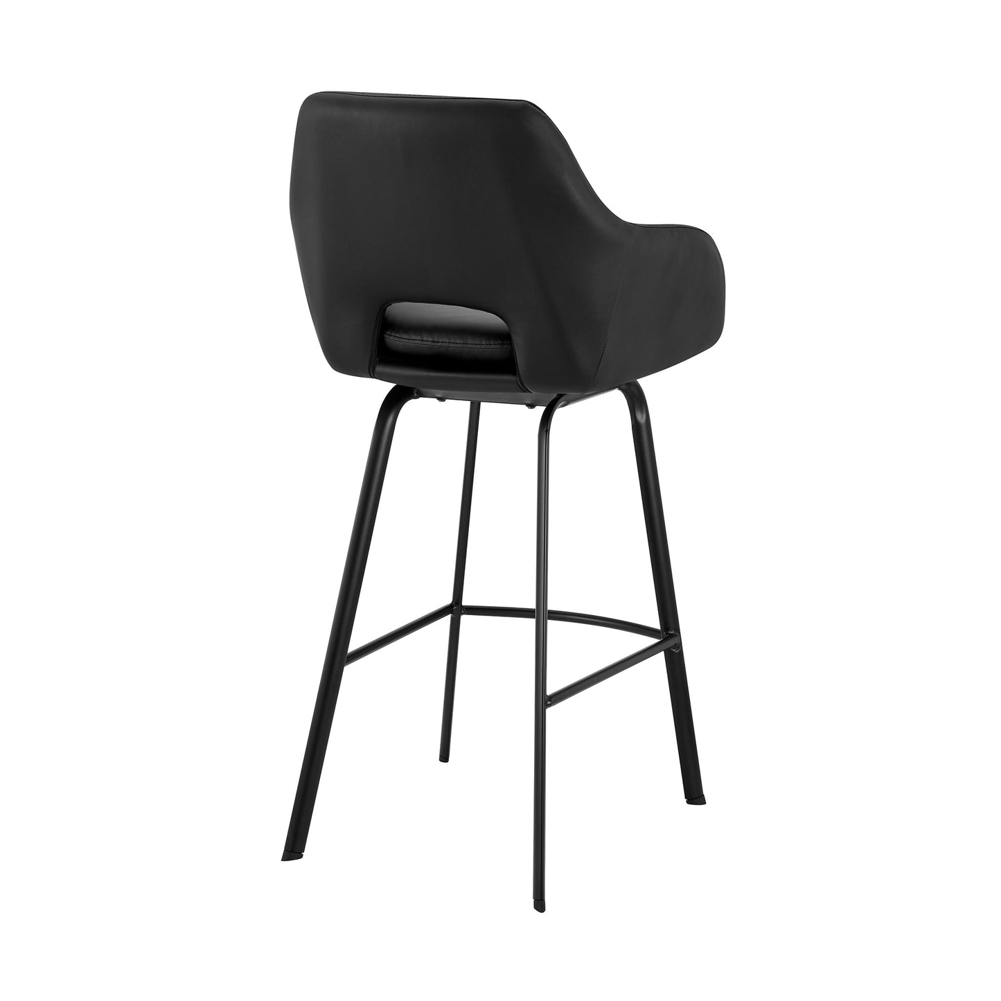 Aura Faux Leather and Metal Swivel Counter and Bar Stool