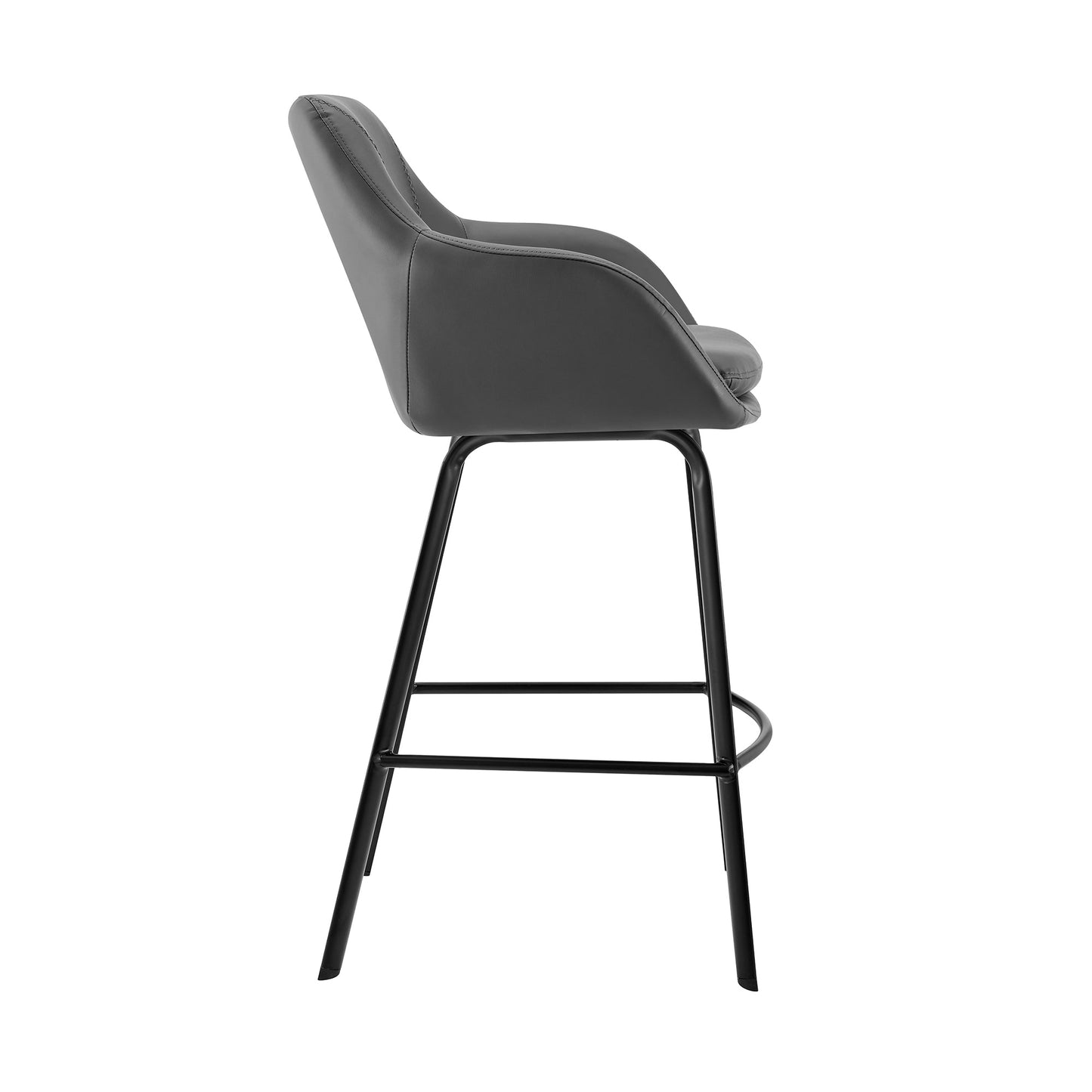 Aura Faux Leather and Metal Swivel Counter and Bar Stool