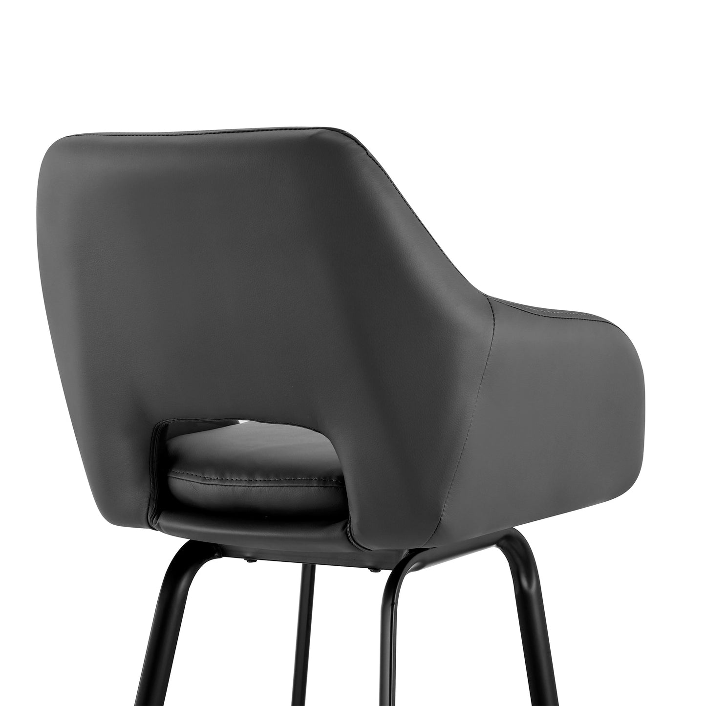 Aura Faux Leather and Metal Swivel Counter and Bar Stool