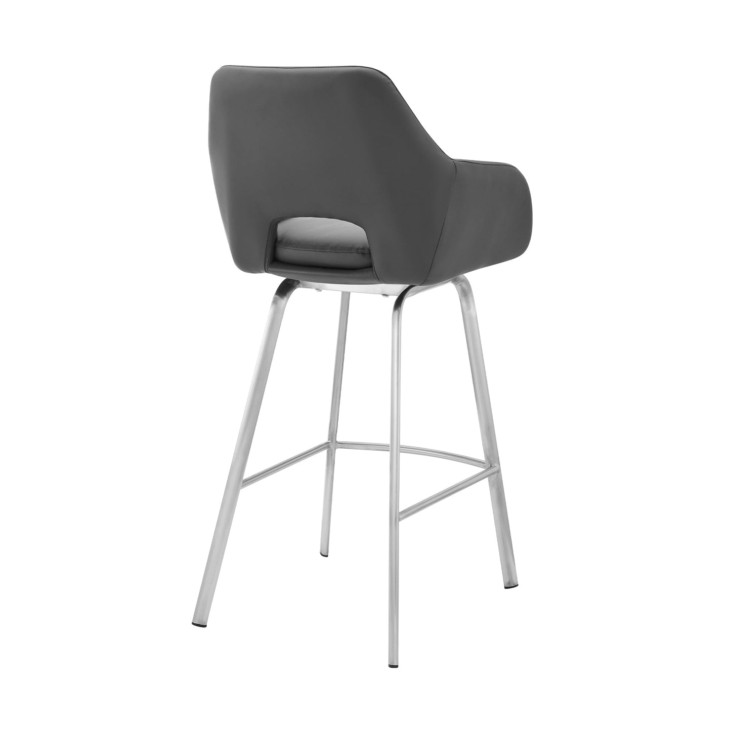 Aura Faux Leather and Metal Swivel Counter and Bar Stool