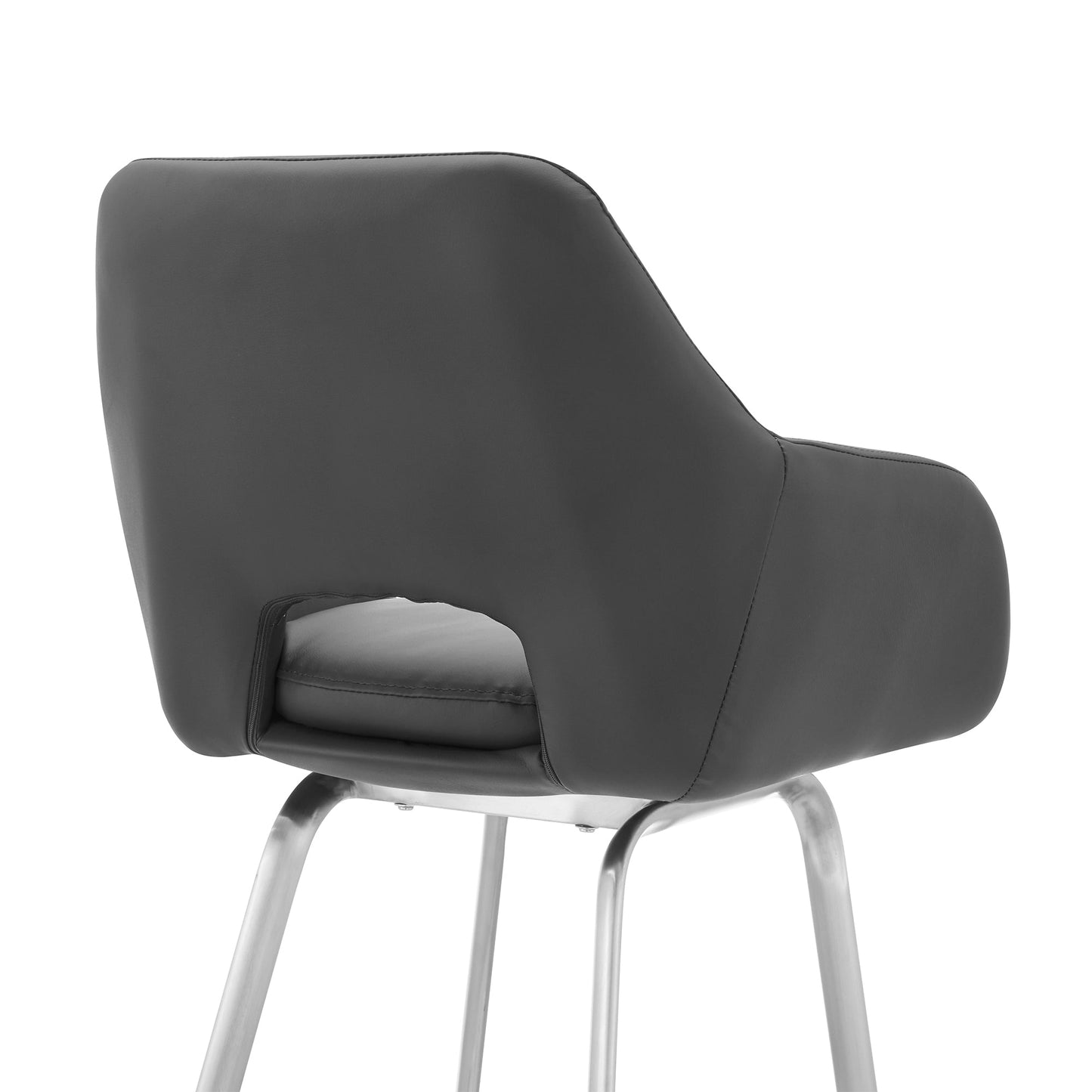 Aura Faux Leather and Metal Swivel Counter and Bar Stool