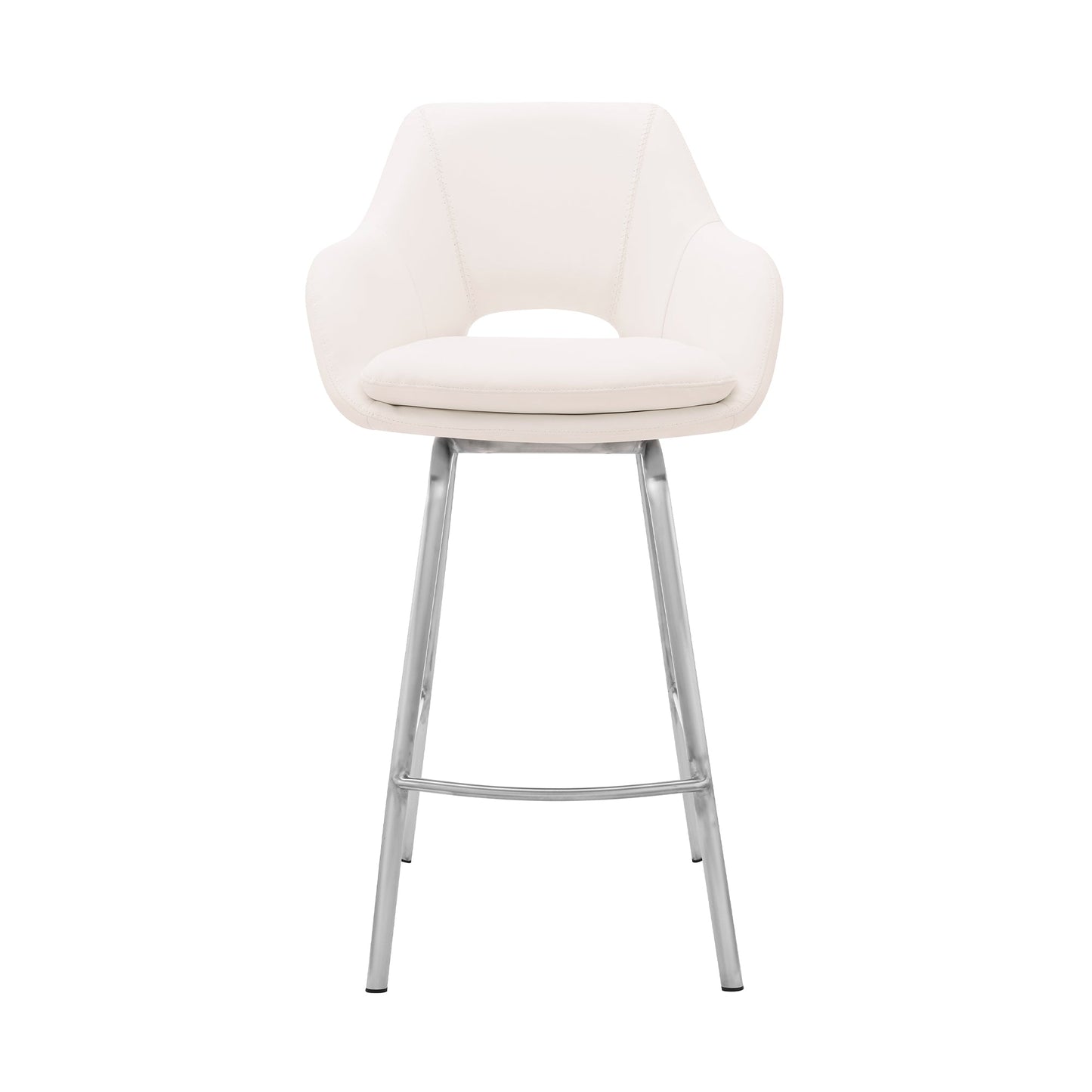 Aura Faux Leather and Metal Swivel Counter and Bar Stool