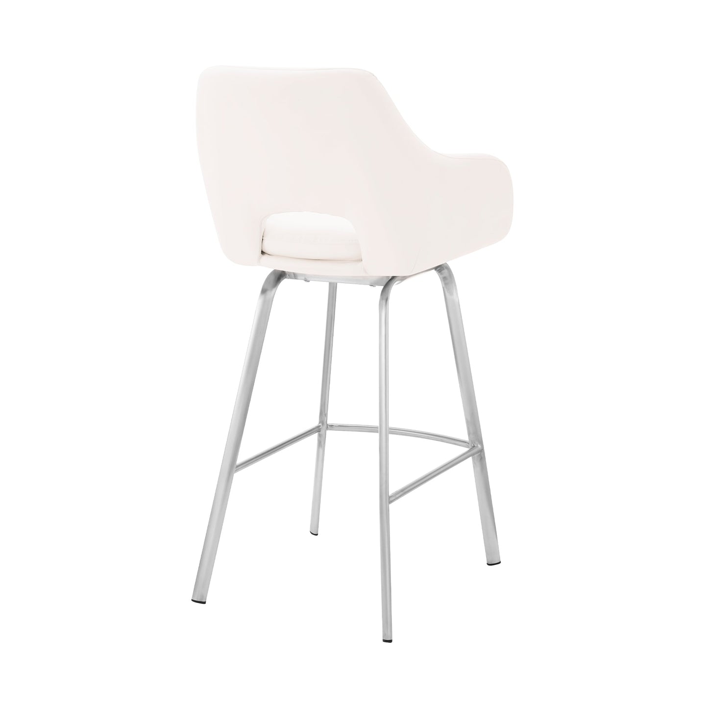 Aura Faux Leather and Metal Swivel Counter and Bar Stool