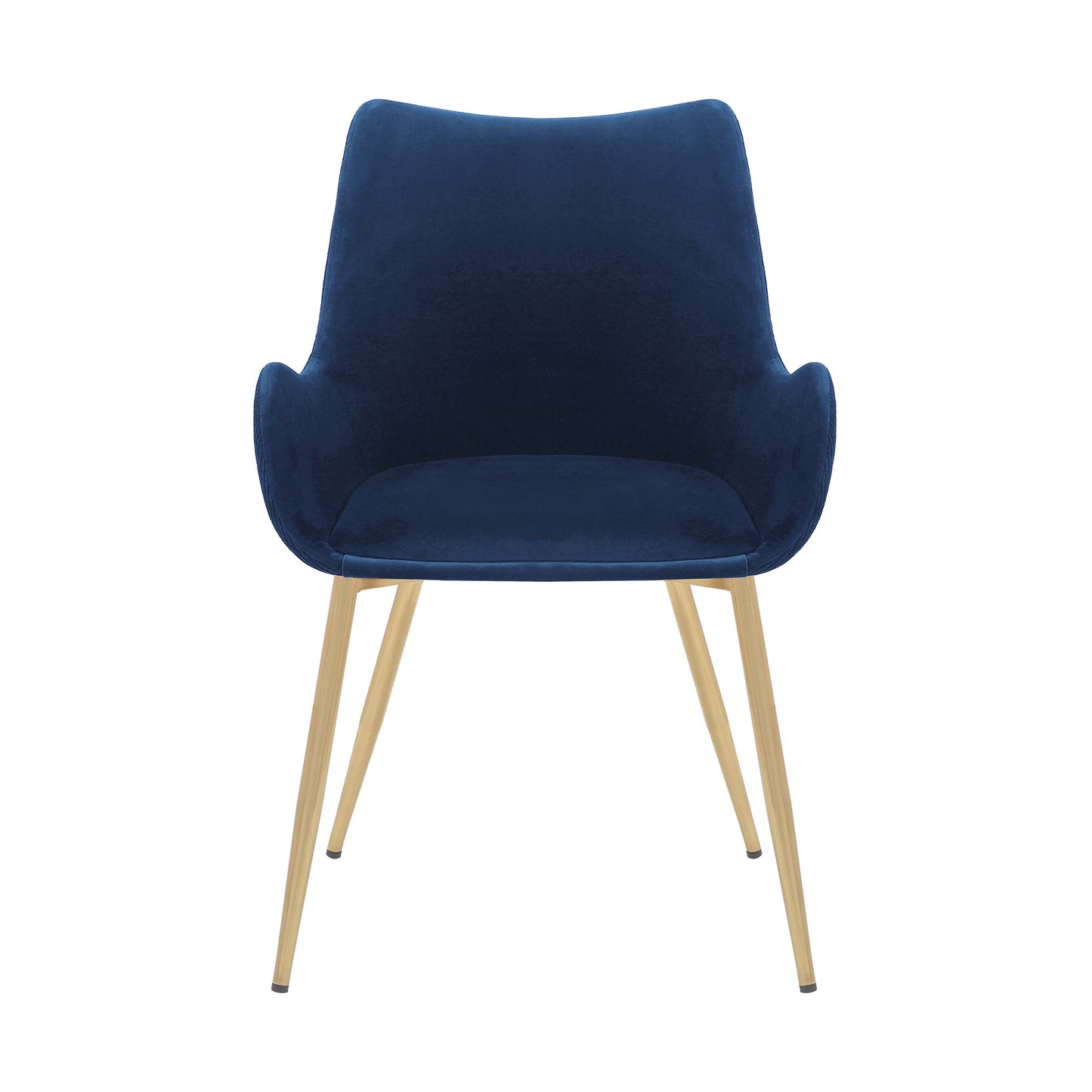 Avery Blue Fabric Dining Room Chair with Gold Legs