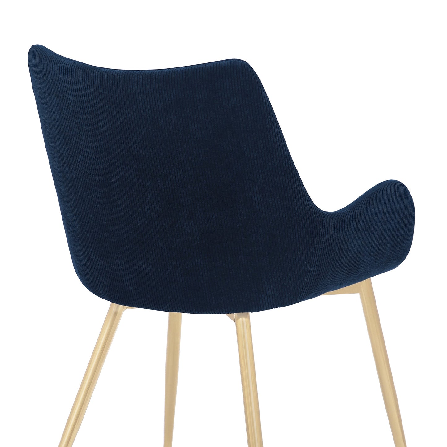 Avery Blue Fabric Dining Room Chair with Gold Legs