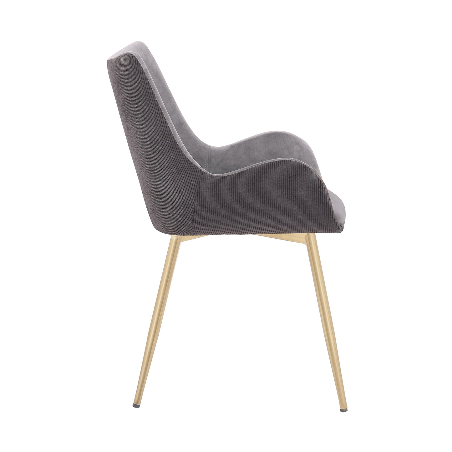 Avery Two Tone Gray Fabric Dining Room Chair with Gold Legs