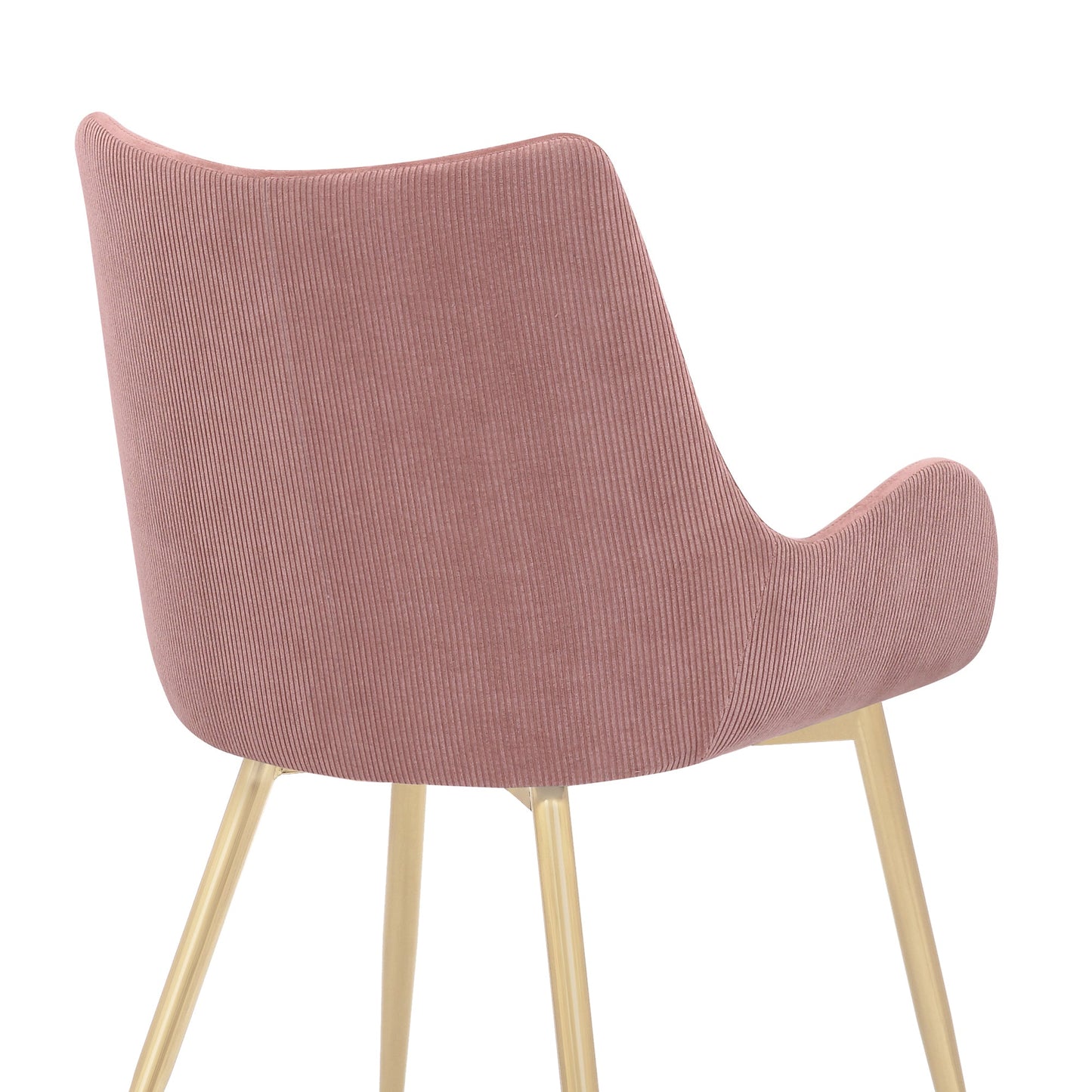 Avery Pink Fabric Dining Room Chair with Gold Legs