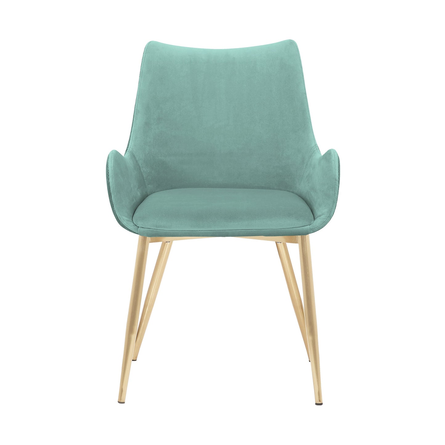 Avery Teal Fabric Dining Room Chair with Gold Legs