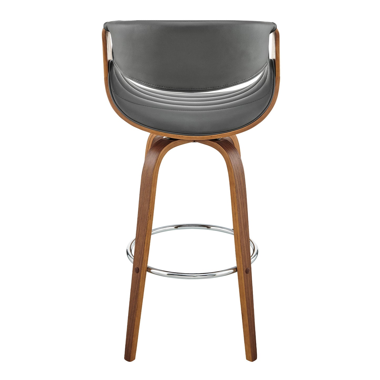 Arya Swivel Counter and Bar Stool in Faux Leather and Wood