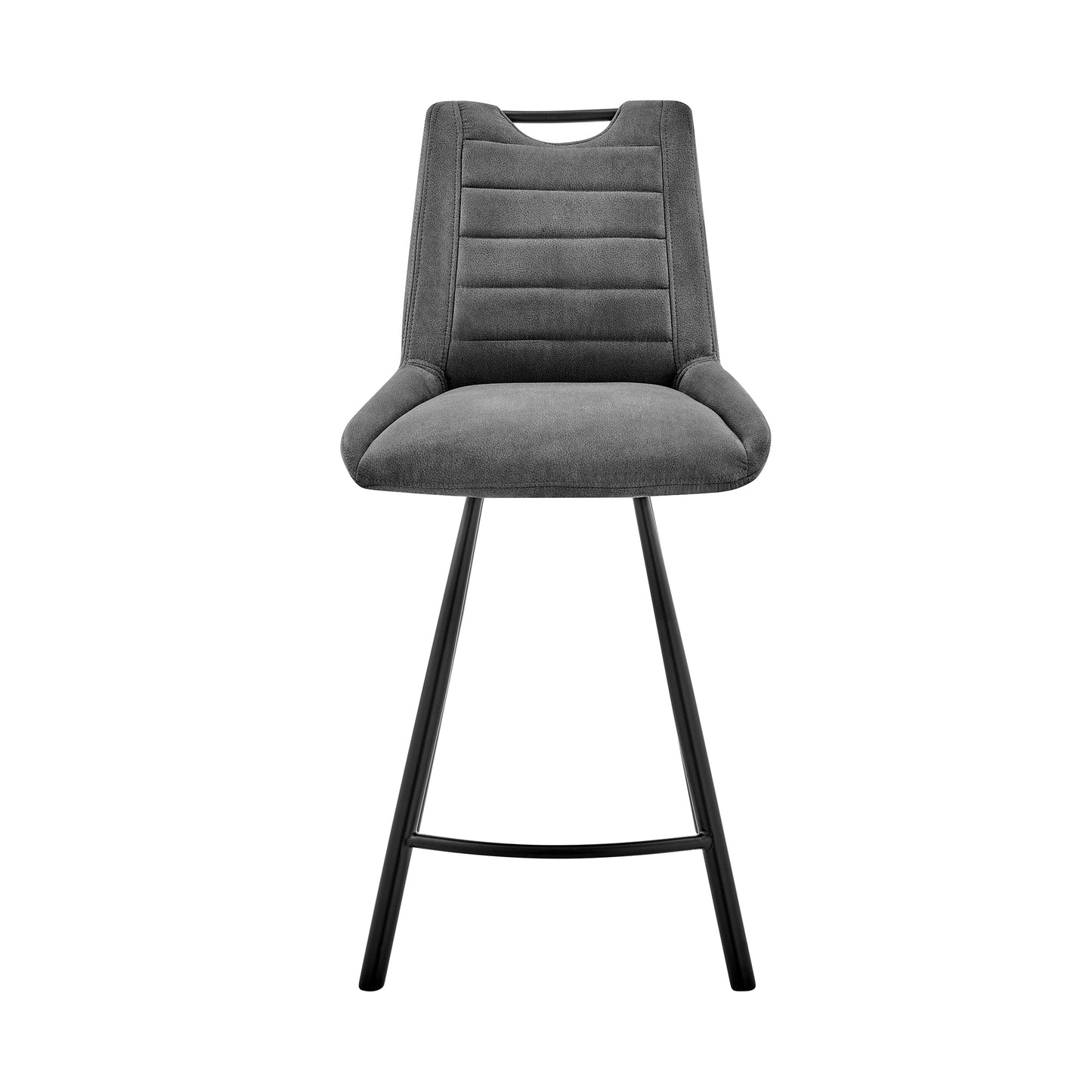 Arizona Counter and Bar Height Bar Stool in Charcoal Fabric and Faux Leather Options