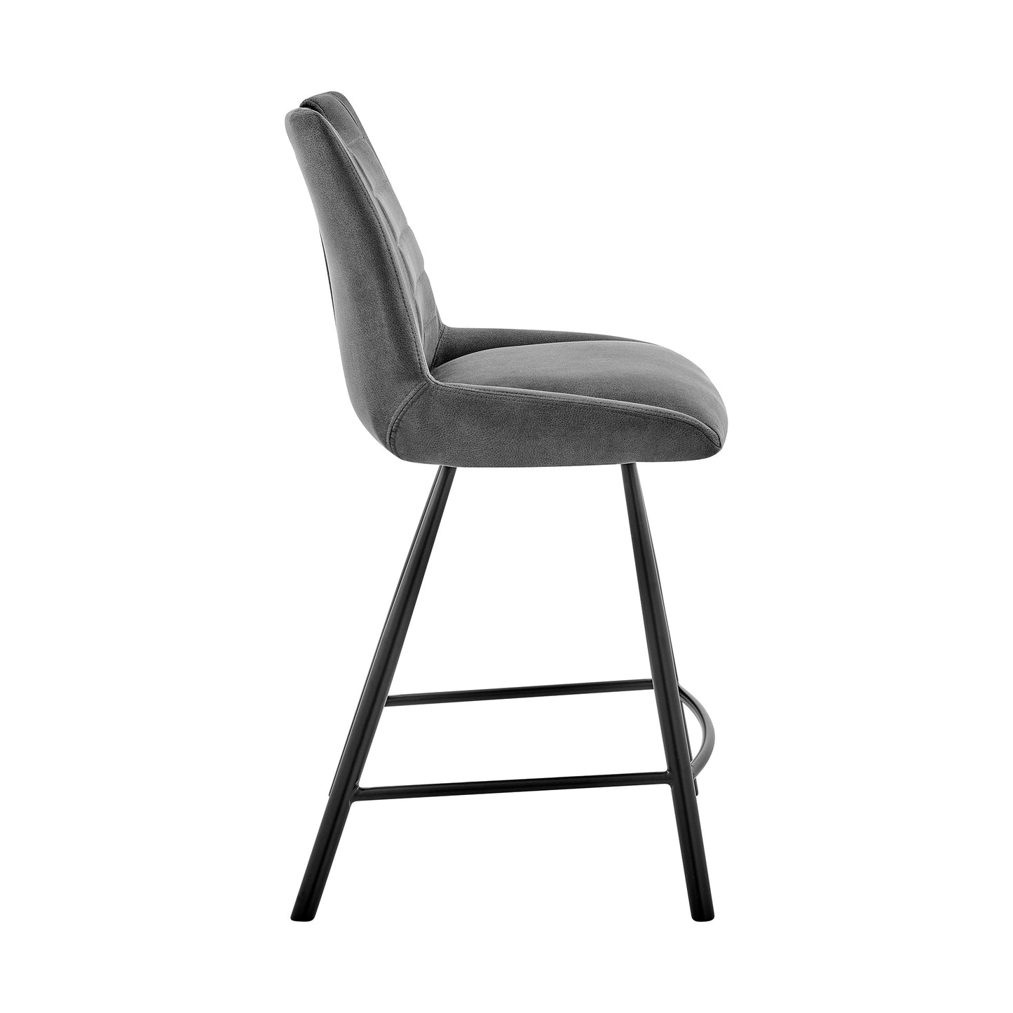 Arizona Counter and Bar Height Bar Stool in Charcoal Fabric and Faux Leather Options