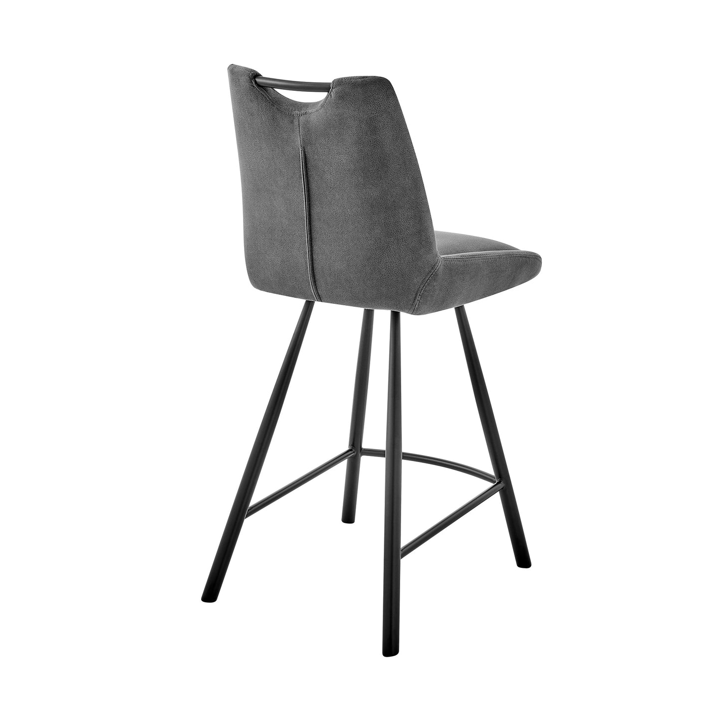Arizona Counter and Bar Height Bar Stool in Charcoal Fabric and Faux Leather Options