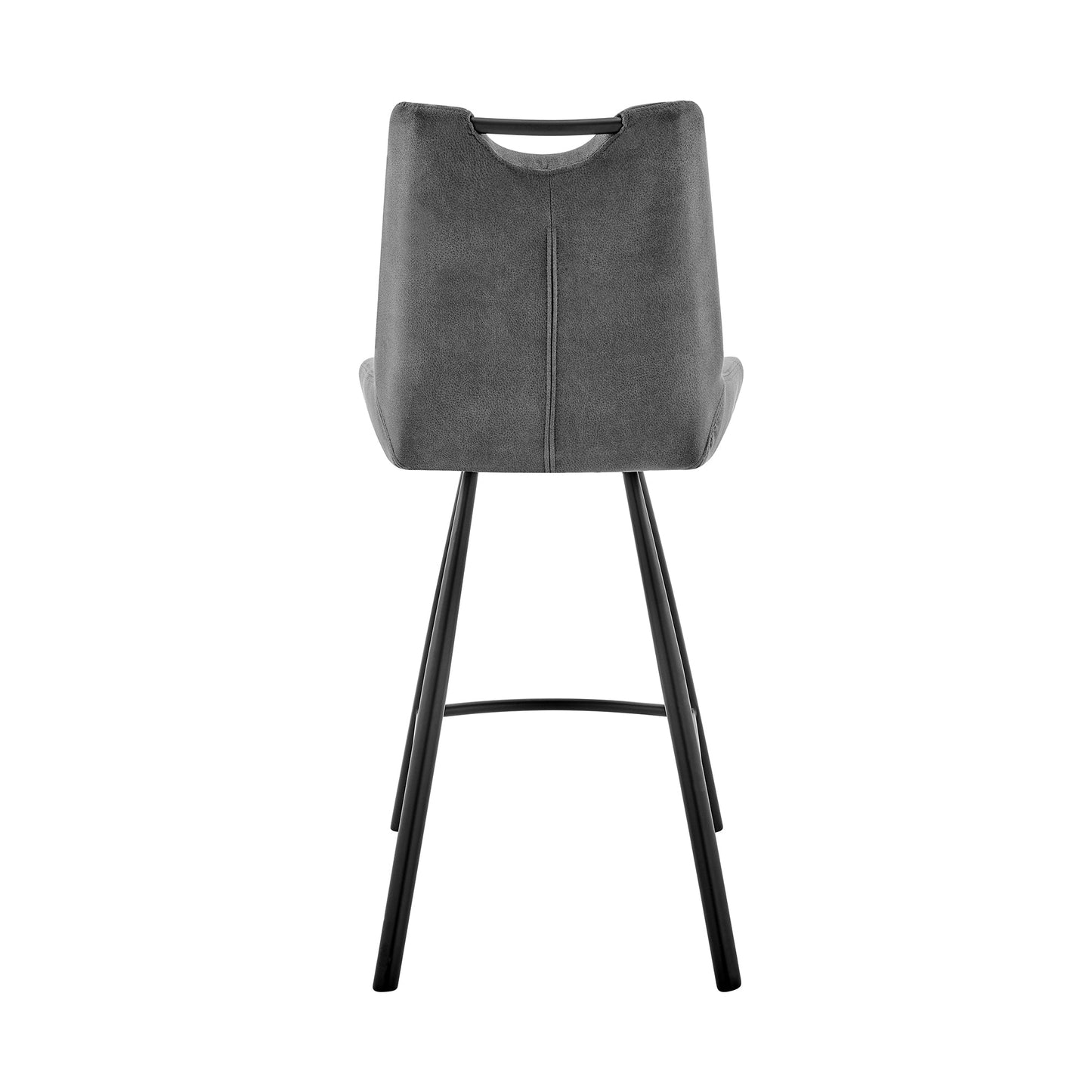 Arizona Counter and Bar Height Bar Stool in Charcoal Fabric and Faux Leather Options