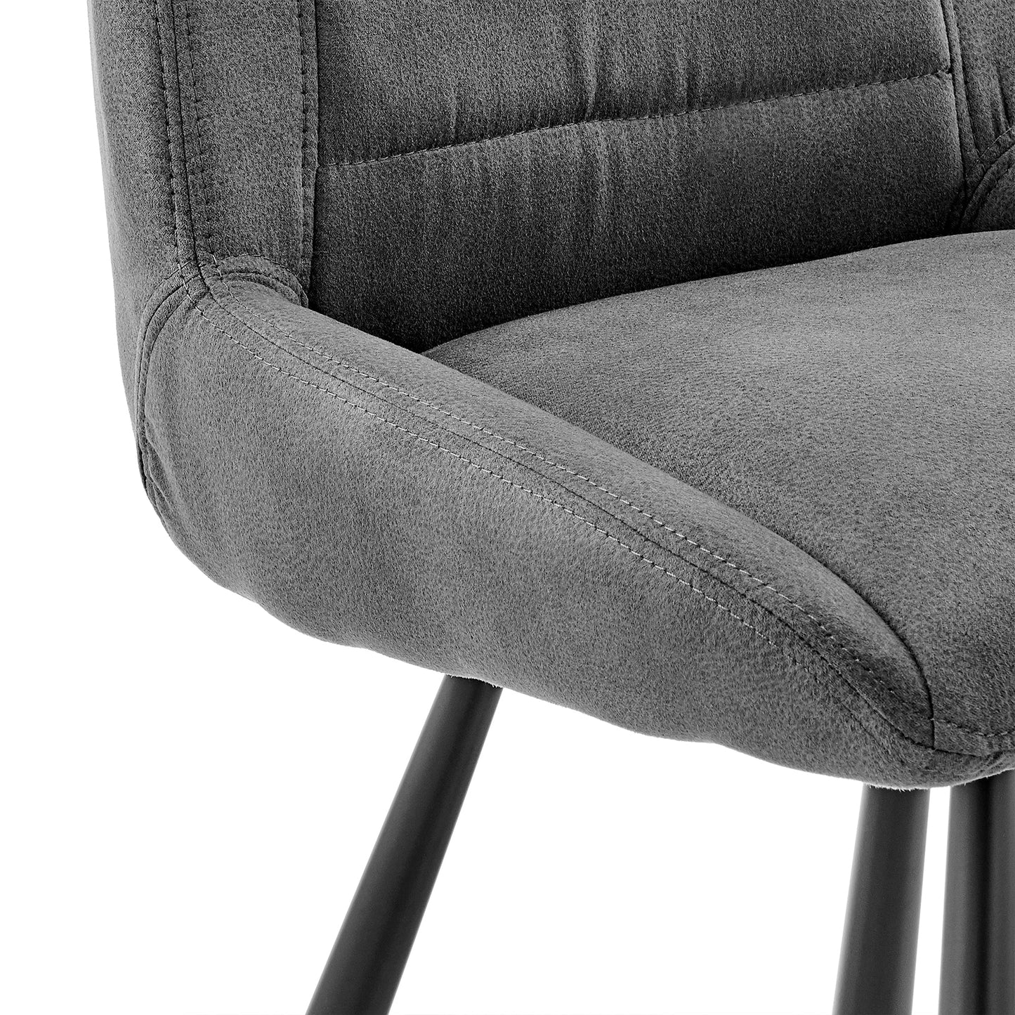 Arizona Counter and Bar Height Bar Stool in Charcoal Fabric and Faux Leather Options