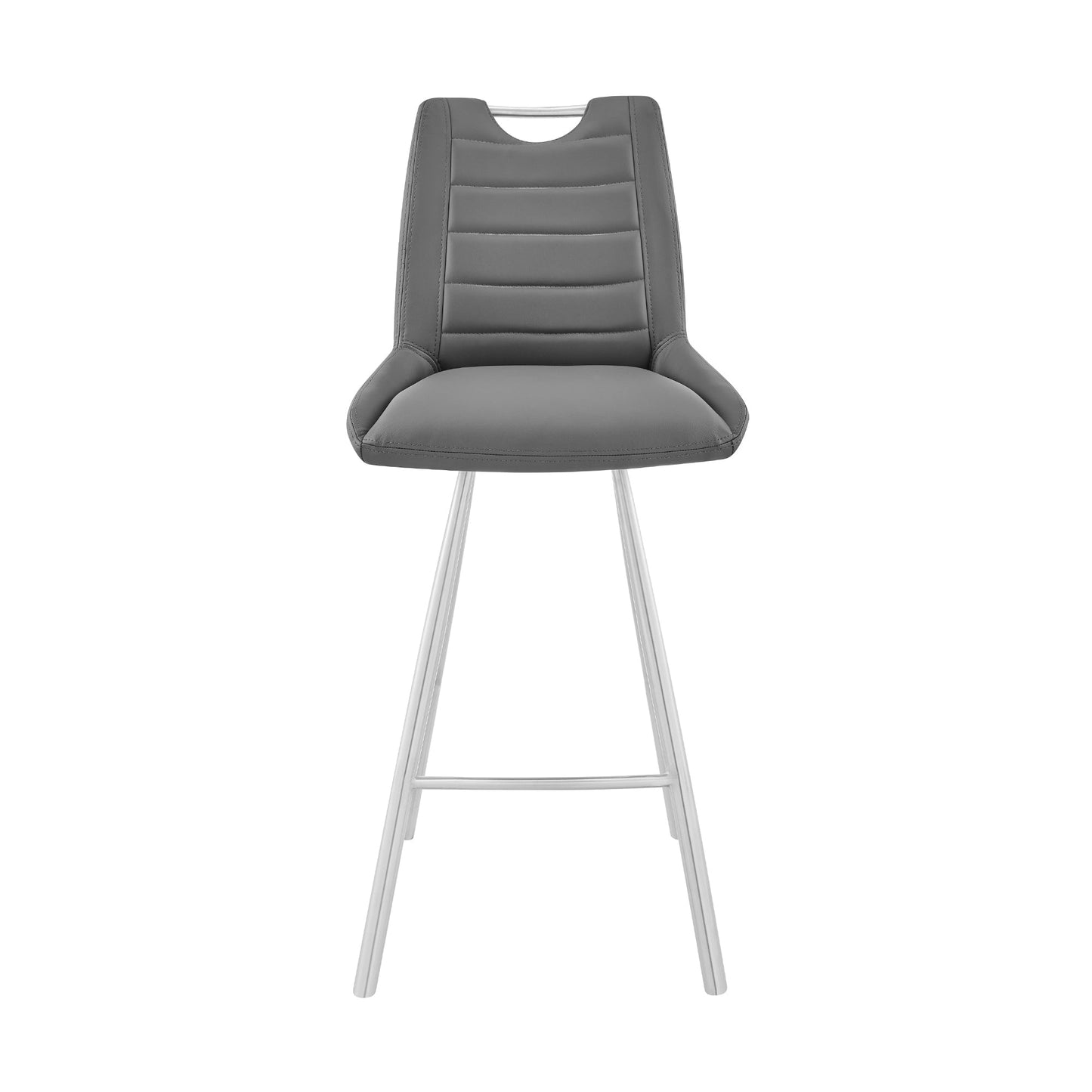 Arizona Counter and Bar Height Bar Stool in Charcoal Fabric and Faux Leather Options
