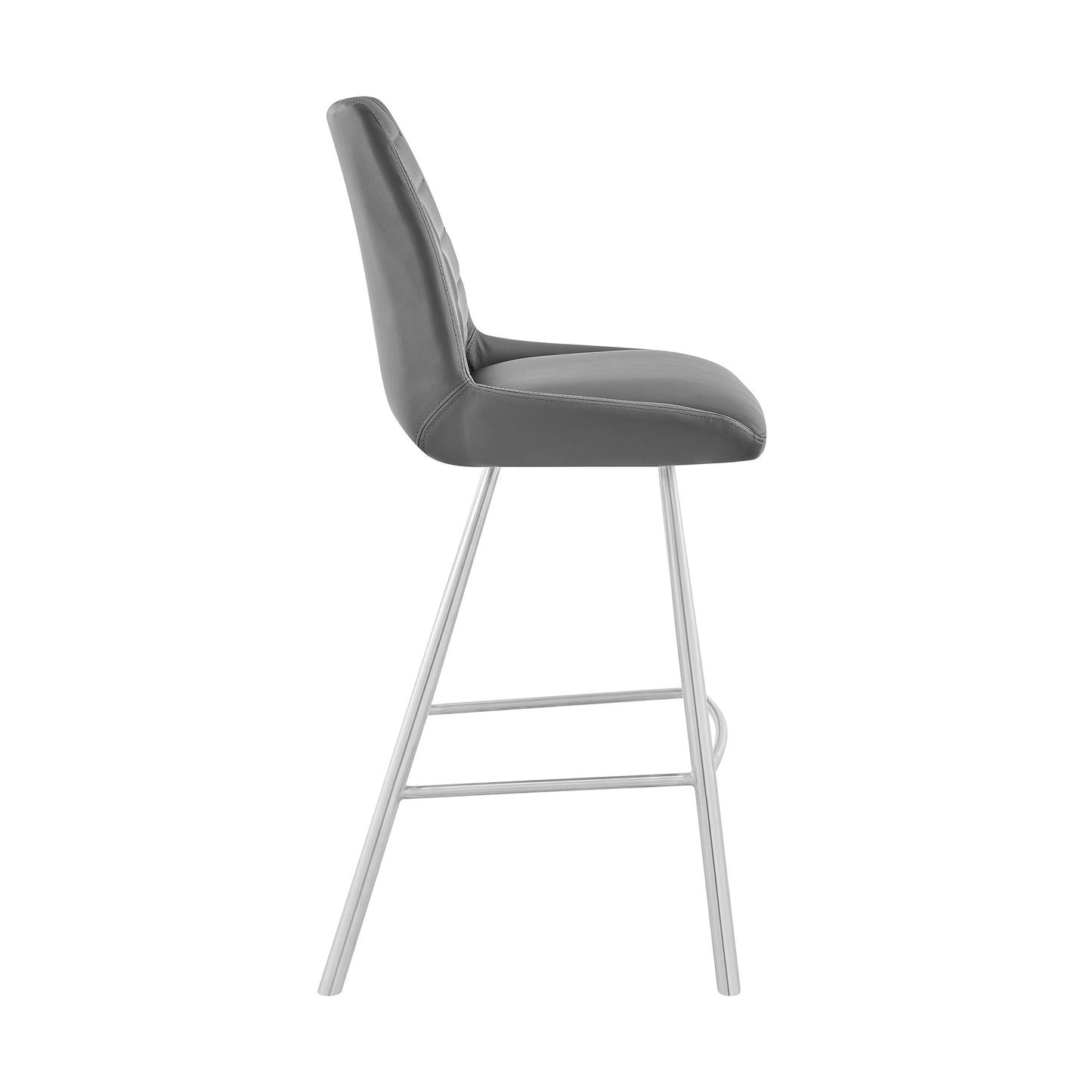 Arizona Counter and Bar Height Bar Stool in Charcoal Fabric and Faux Leather Options
