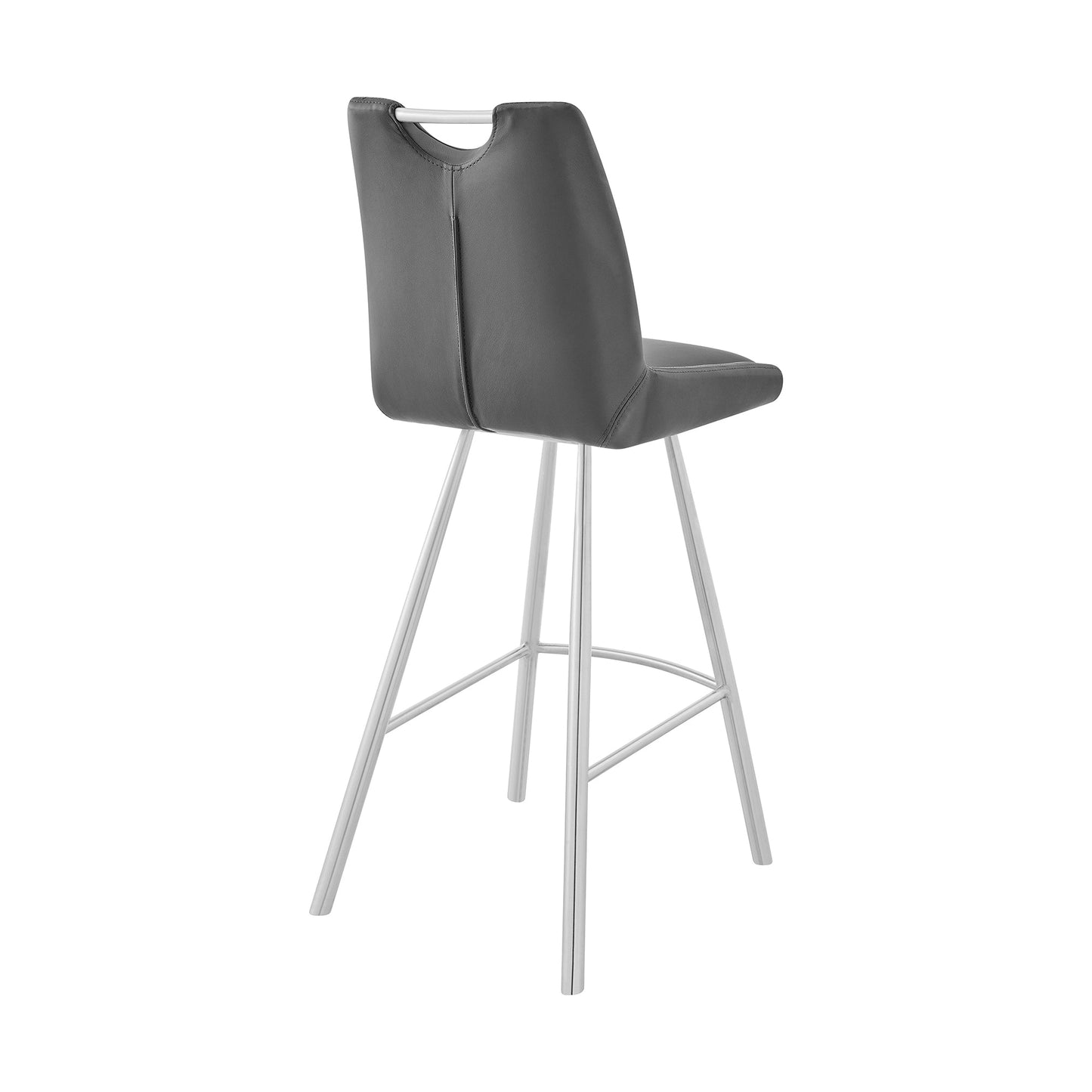 Arizona Counter and Bar Height Bar Stool in Charcoal Fabric and Faux Leather Options