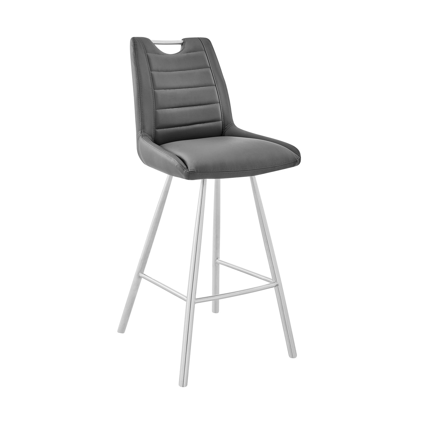 Arizona Counter and Bar Height Bar Stool in Charcoal Fabric and Faux Leather Options