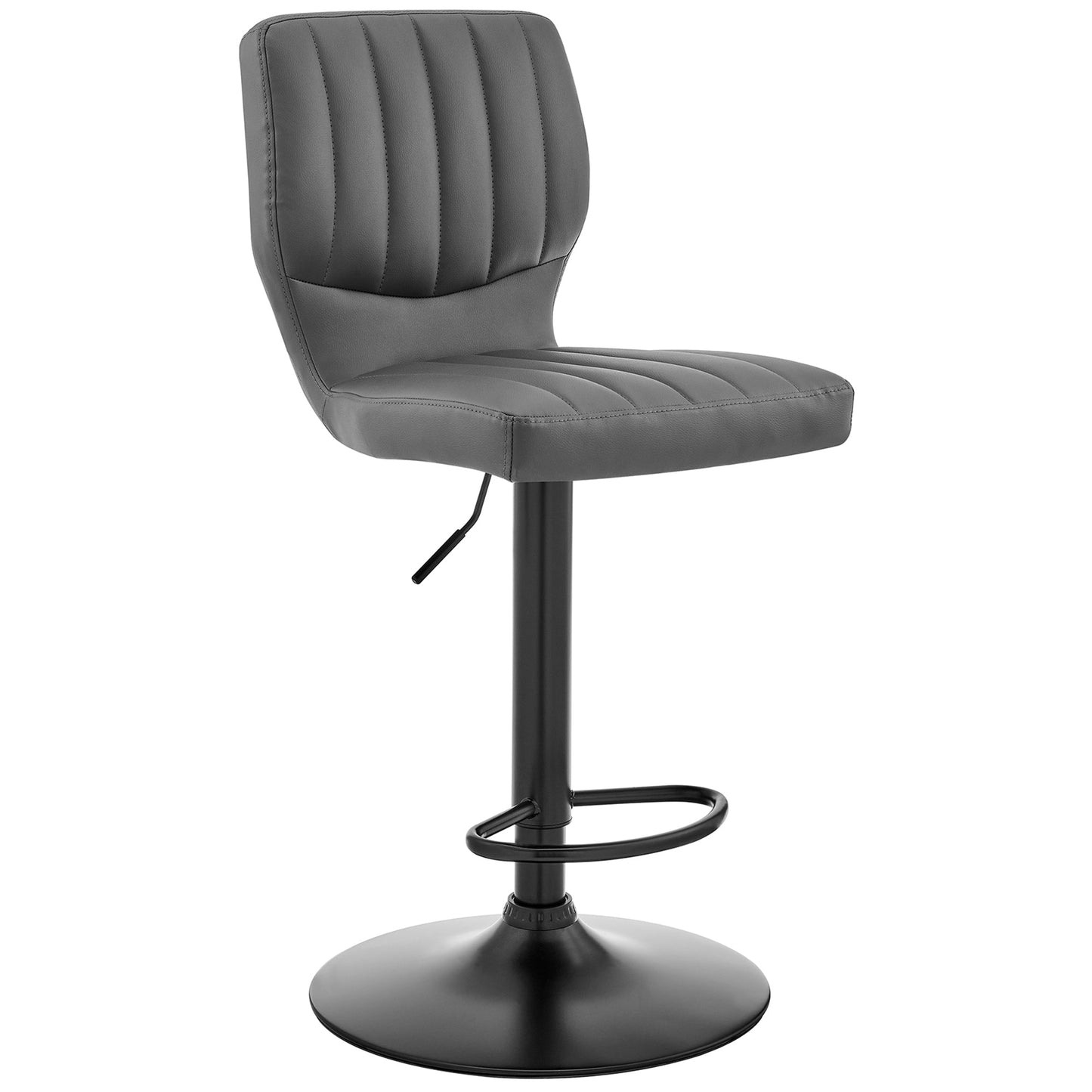 Bardot Adjustable Height Faux Leather Swivel Bar Stool
